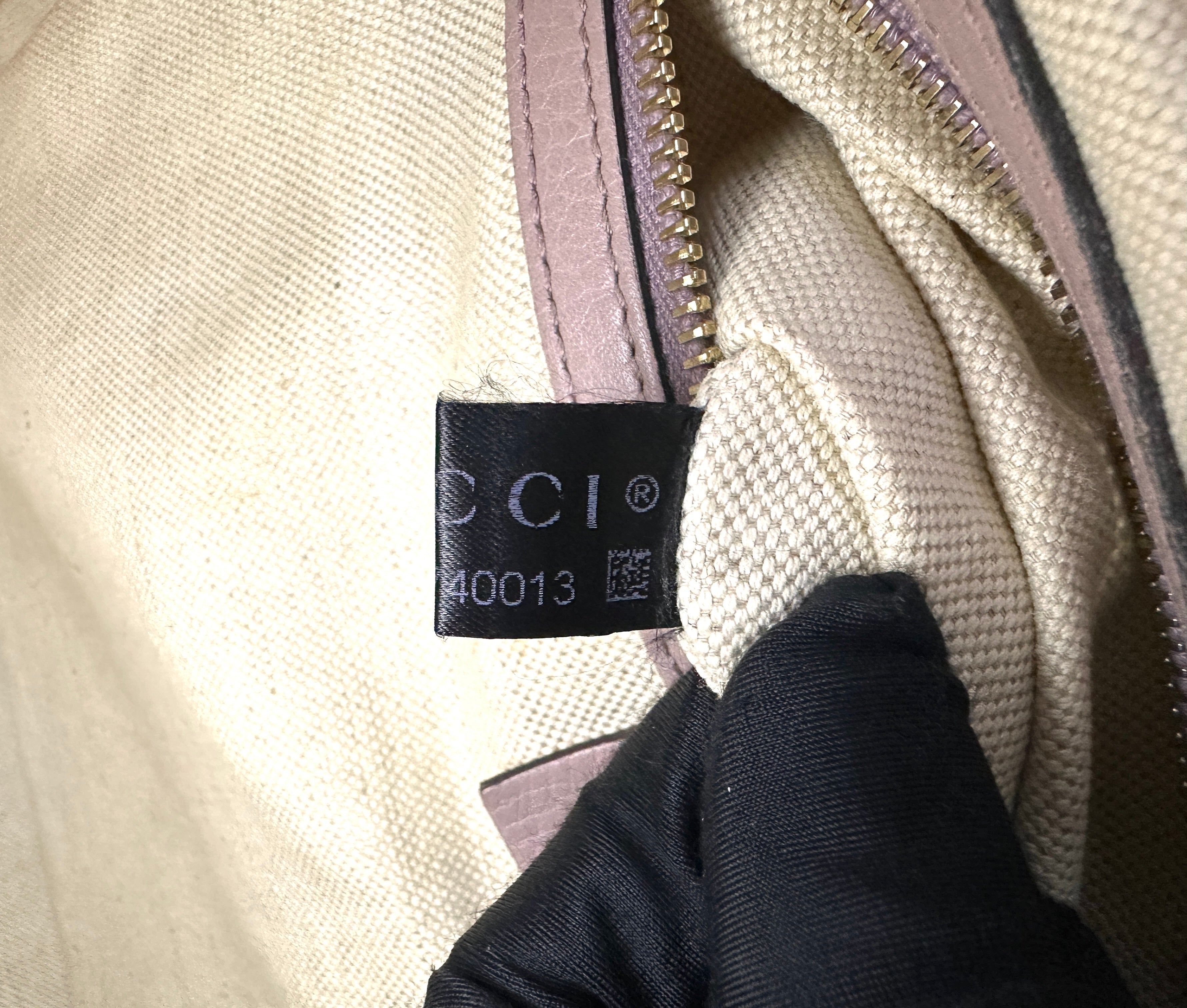 Gucci GG Canvas Boston Bag With Pink Stripe GG986