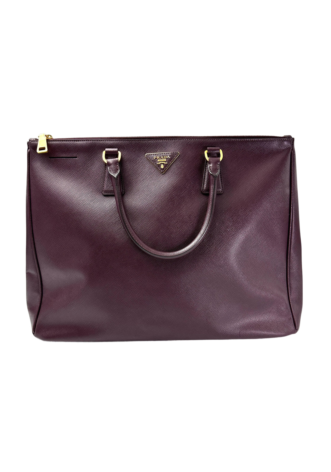 Prada Galleria Dark Purple Saffiano Leather Large Size Handle Bag PR337