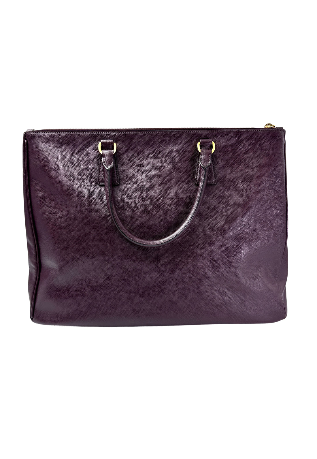 Prada Galleria Dark Purple Saffiano Leather Large Size Handle Bag PR337