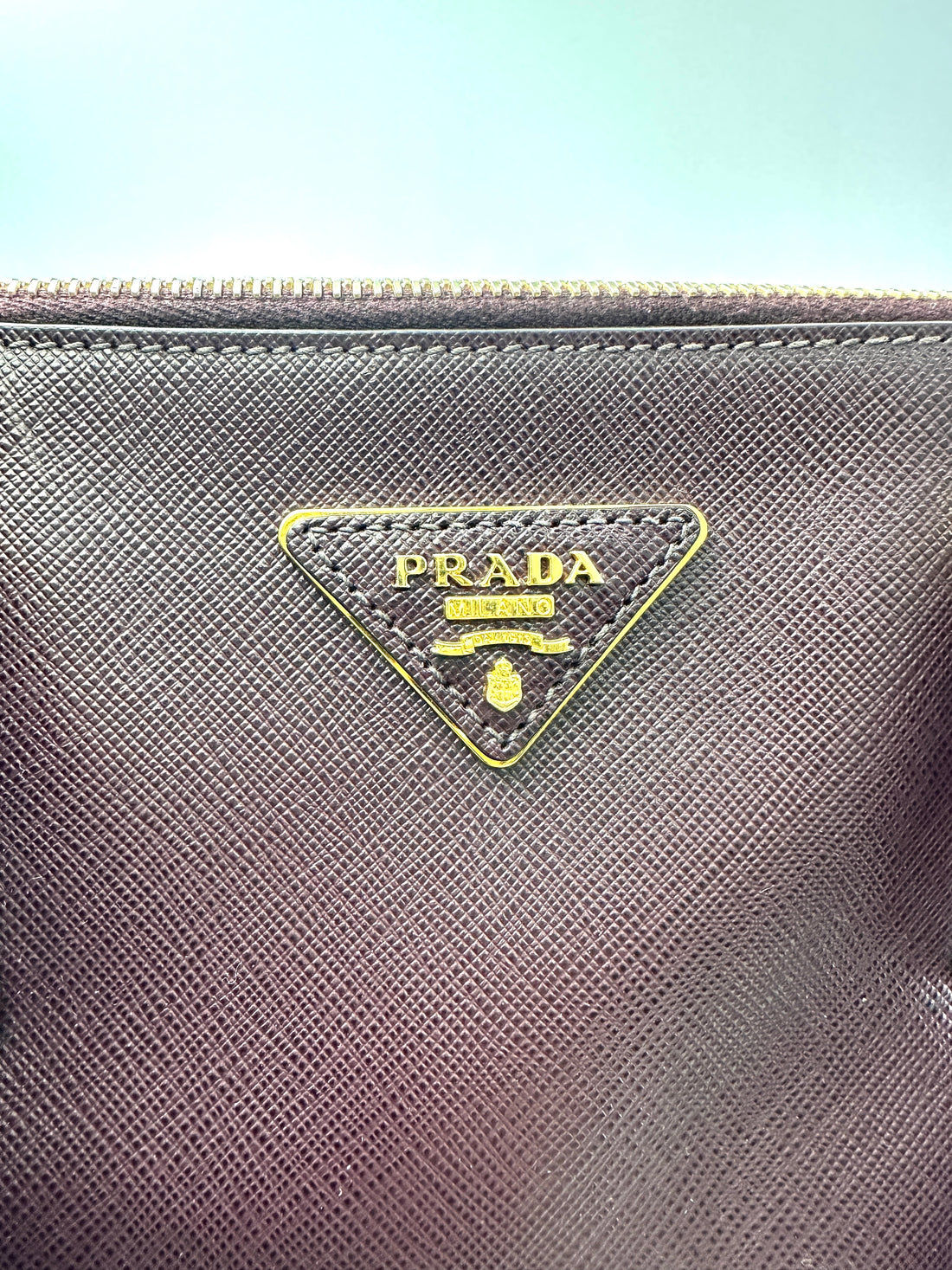 Prada Galleria Dark Purple Saffiano Leather Large Size Handle Bag PR337
