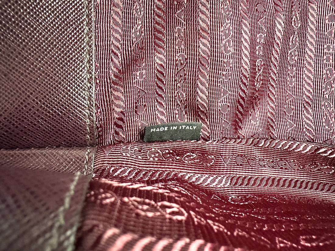 Prada Galleria Dark Purple Saffiano Leather Large Size Handle Bag PR337