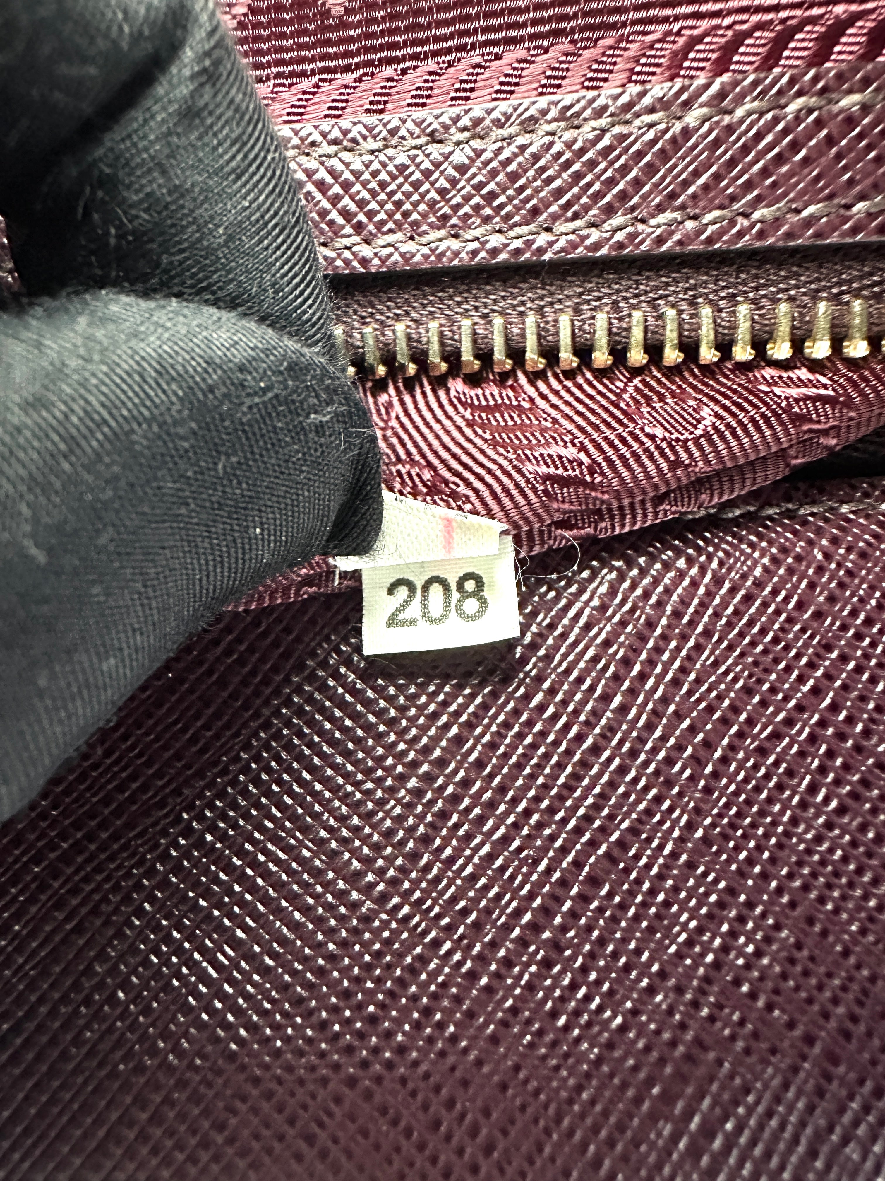 Prada Galleria Dark Purple Saffiano Leather Large Size Handle Bag PR337