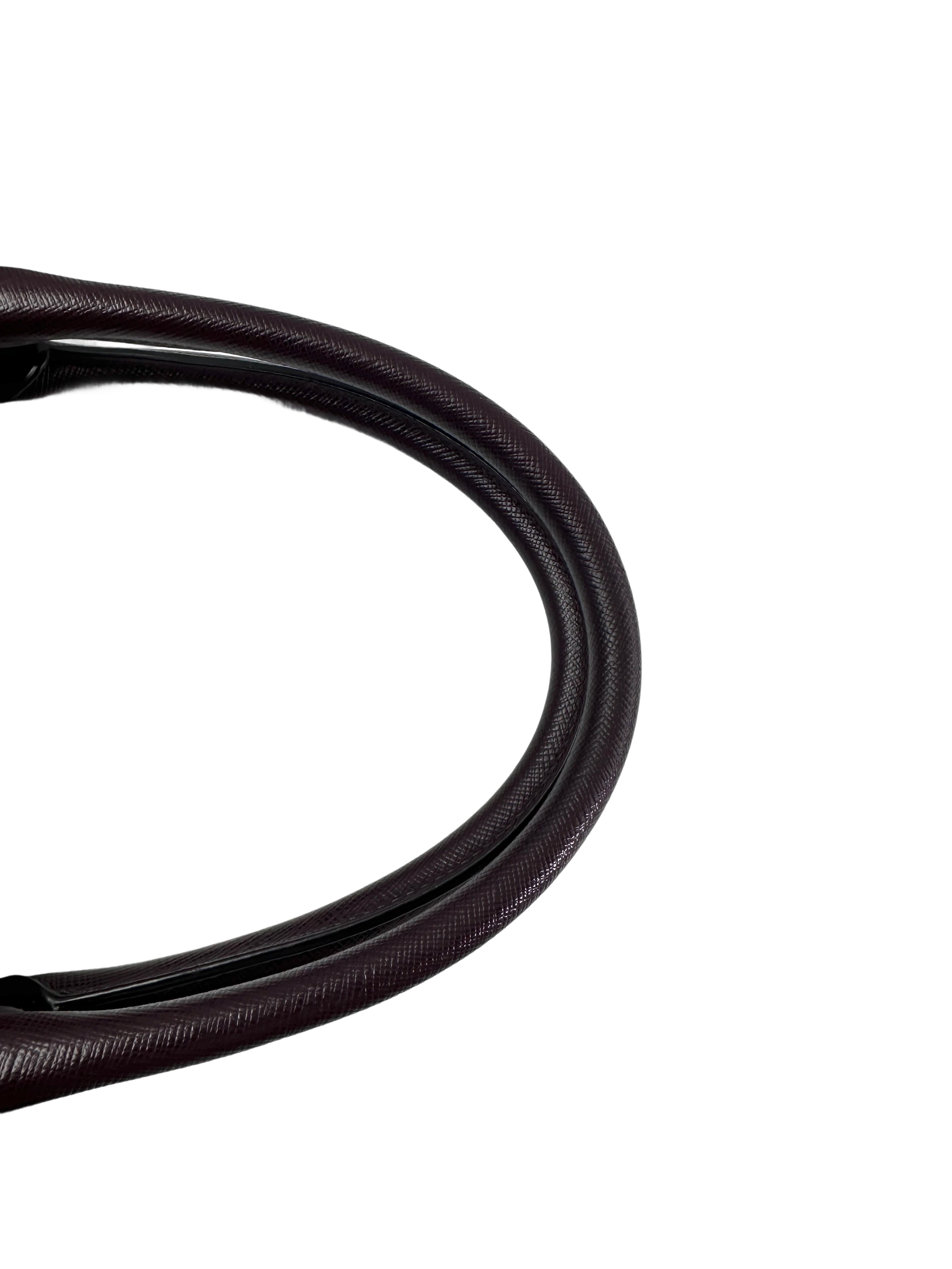 Prada Galleria Dark Purple Saffiano Leather Large Size Handle Bag PR337