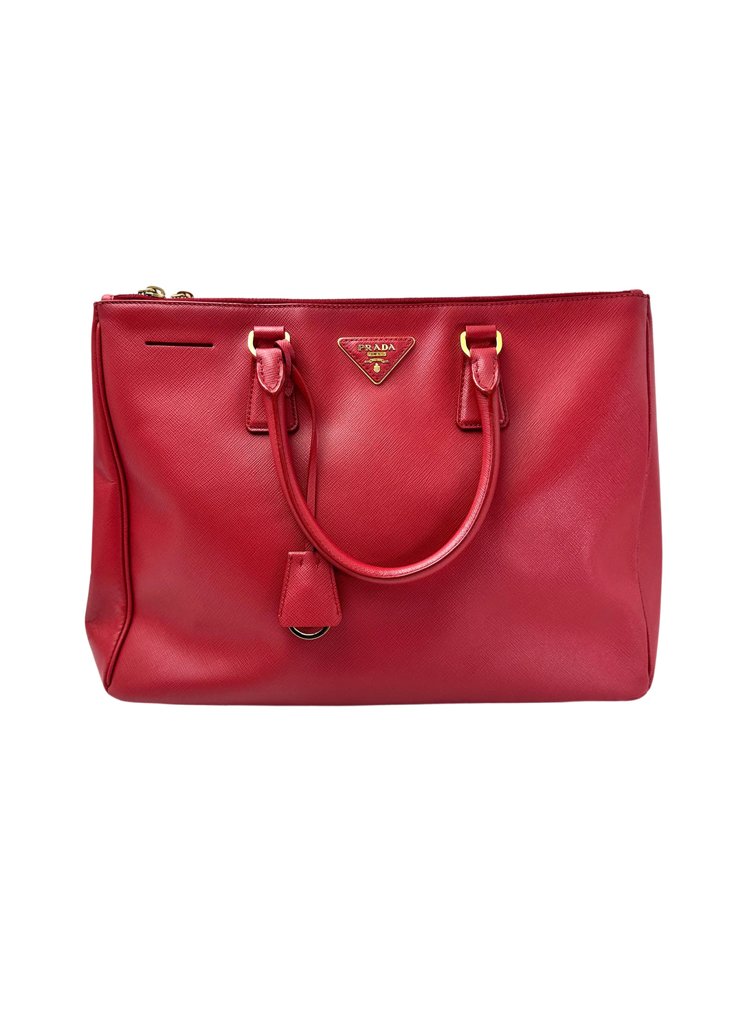 Prada Galleria Red Saffiano Leather Handle Bag PR331