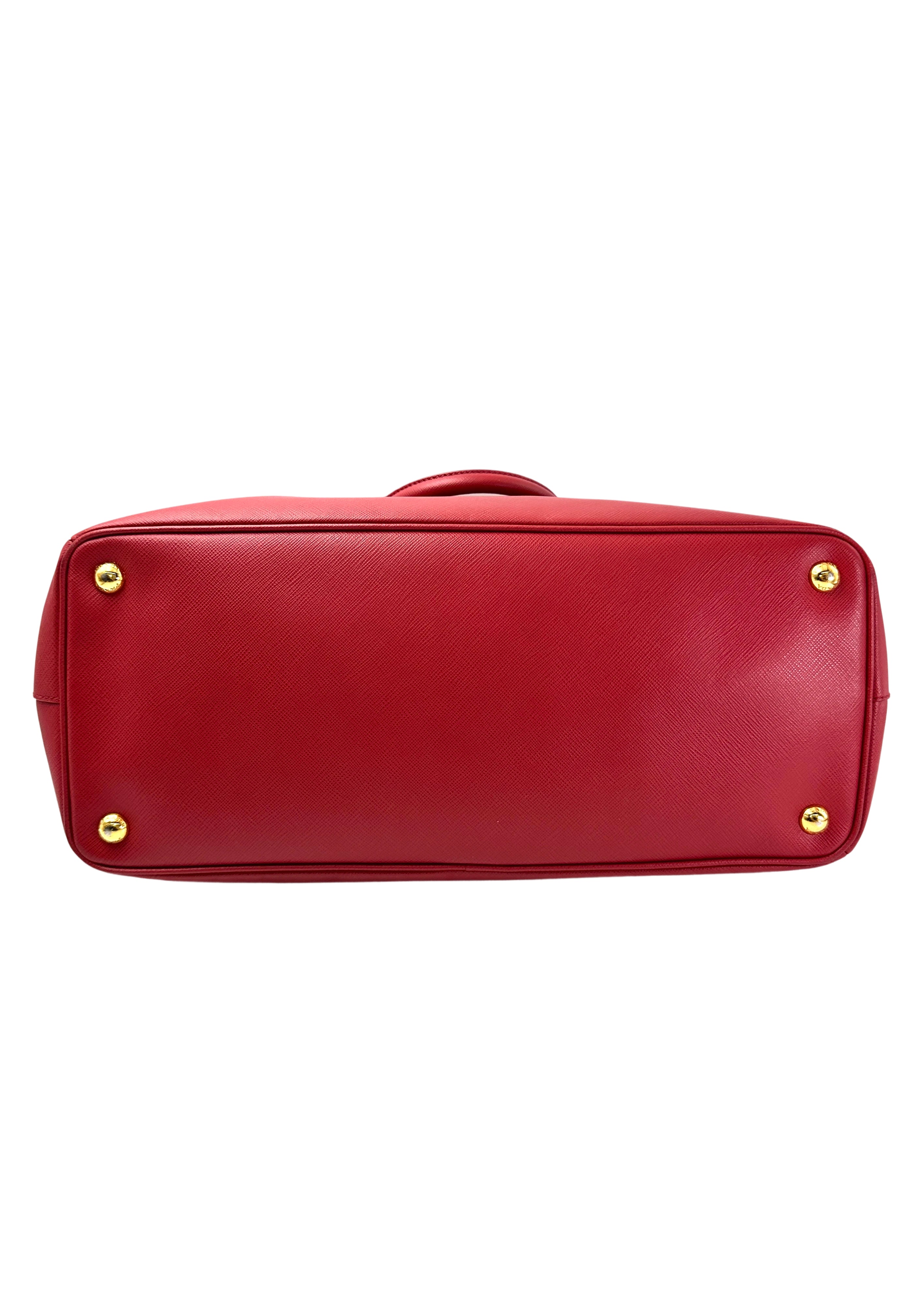 Prada Galleria Red Saffiano Leather Handle Bag PR331