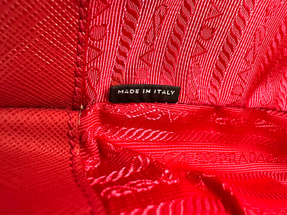 Prada Galleria Red Saffiano Leather Handle Bag PR331