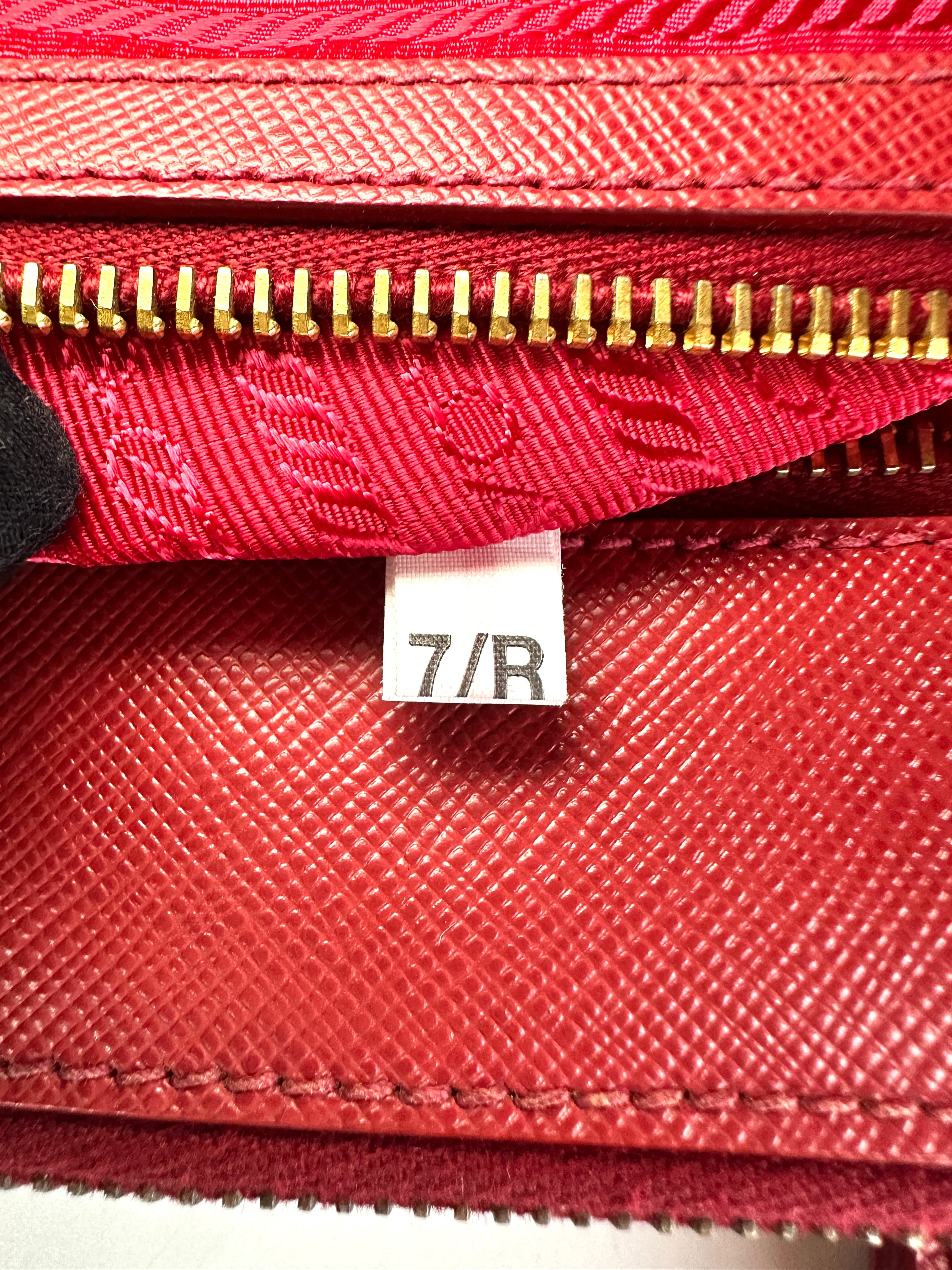 Prada Galleria Red Saffiano Leather Handle Bag PR331