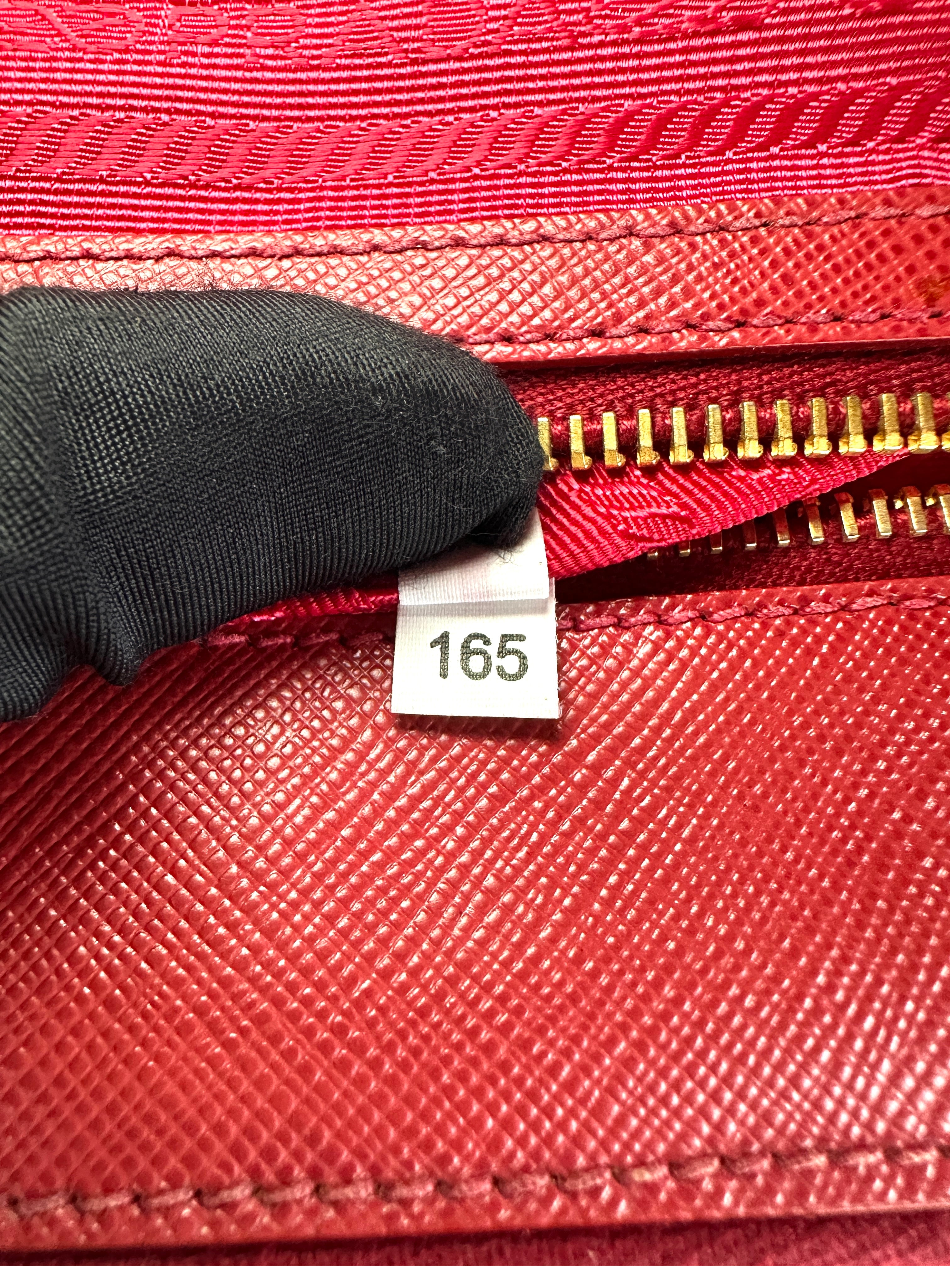 Prada Galleria Red Saffiano Leather Handle Bag PR331
