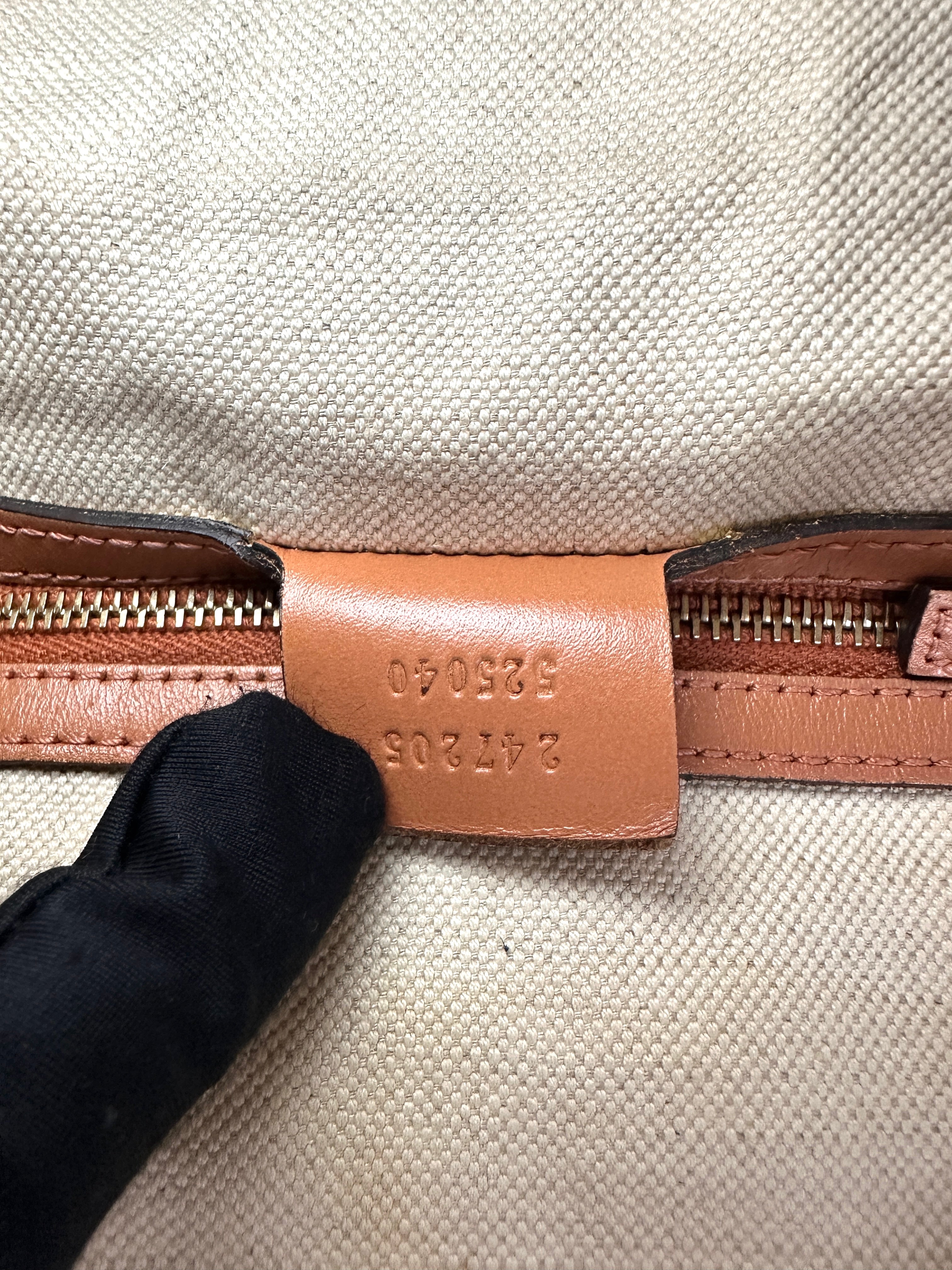 Gucci GG Canvas Boston Bag With Red Stripe GG987