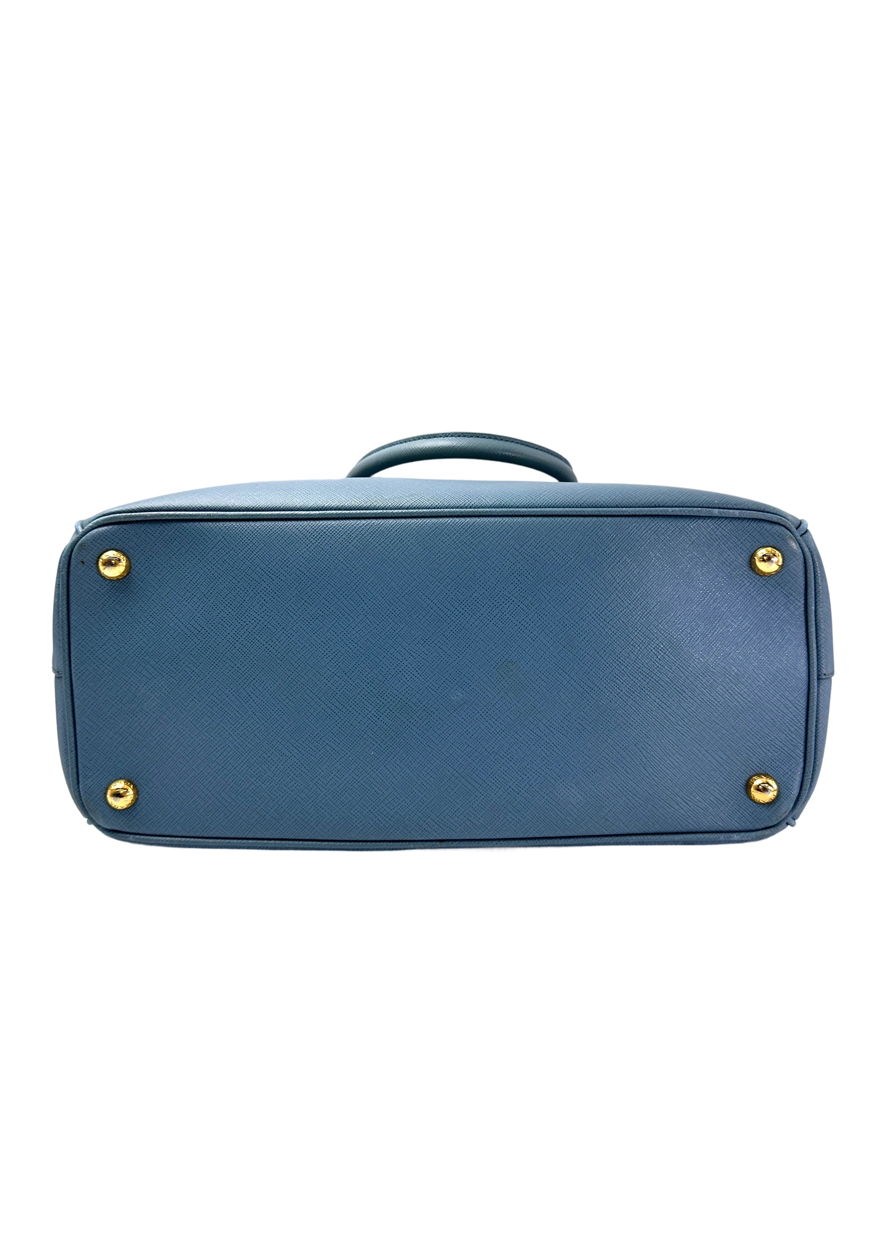 Prada Galleria Blue Saffiano Leather Handle Bag PR330