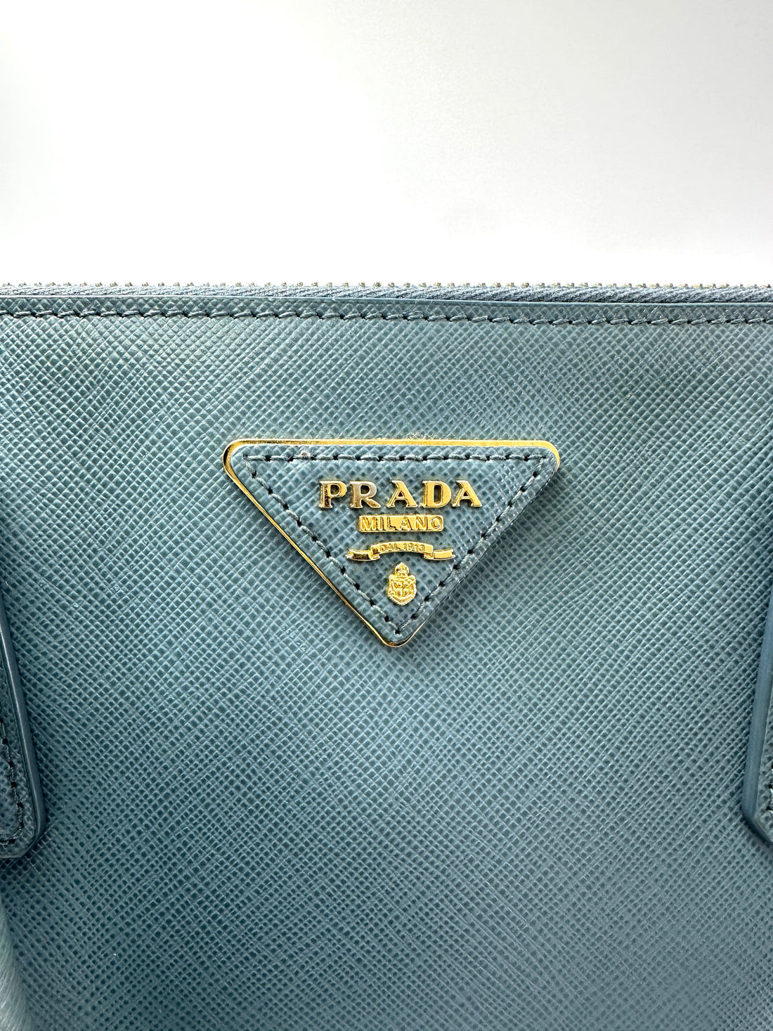 Prada Galleria Blue Saffiano Leather Handle Bag PR330