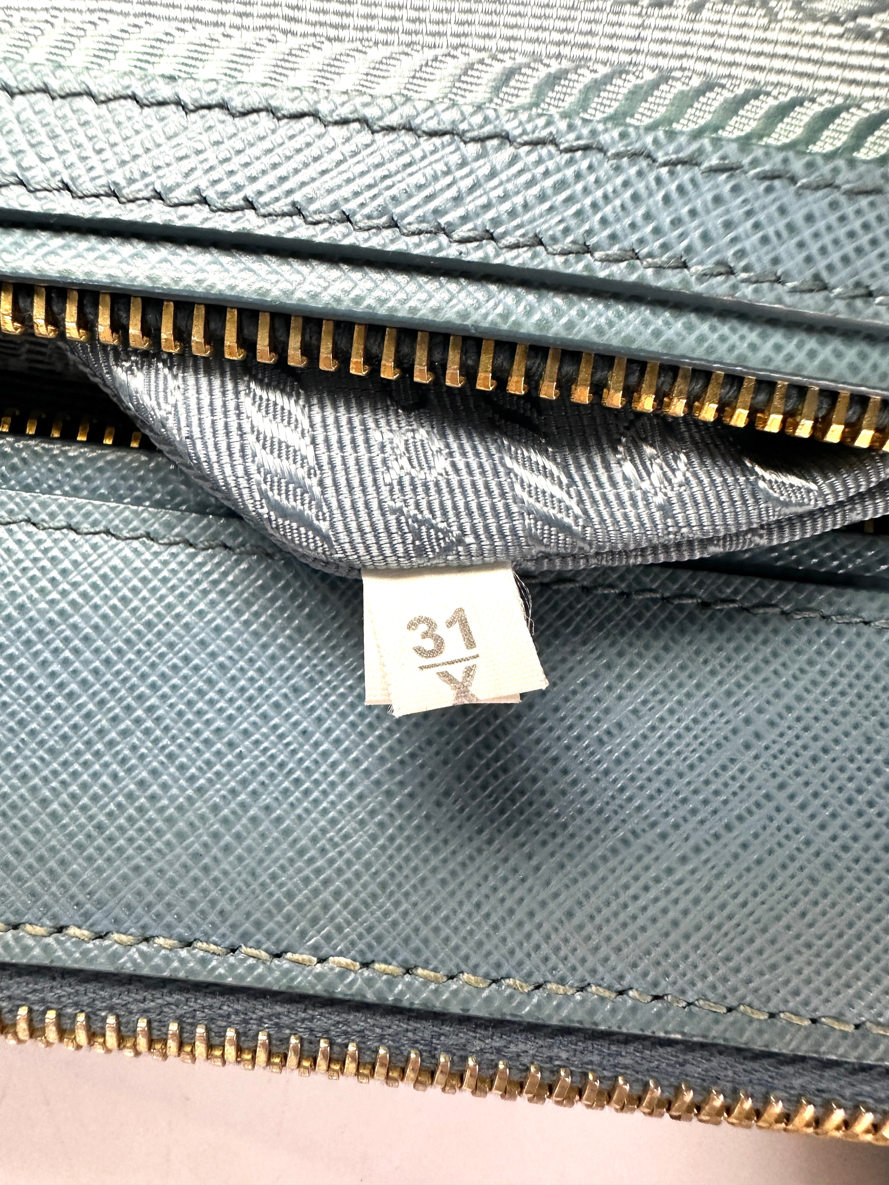 Prada Galleria Blue Saffiano Leather Handle Bag PR330