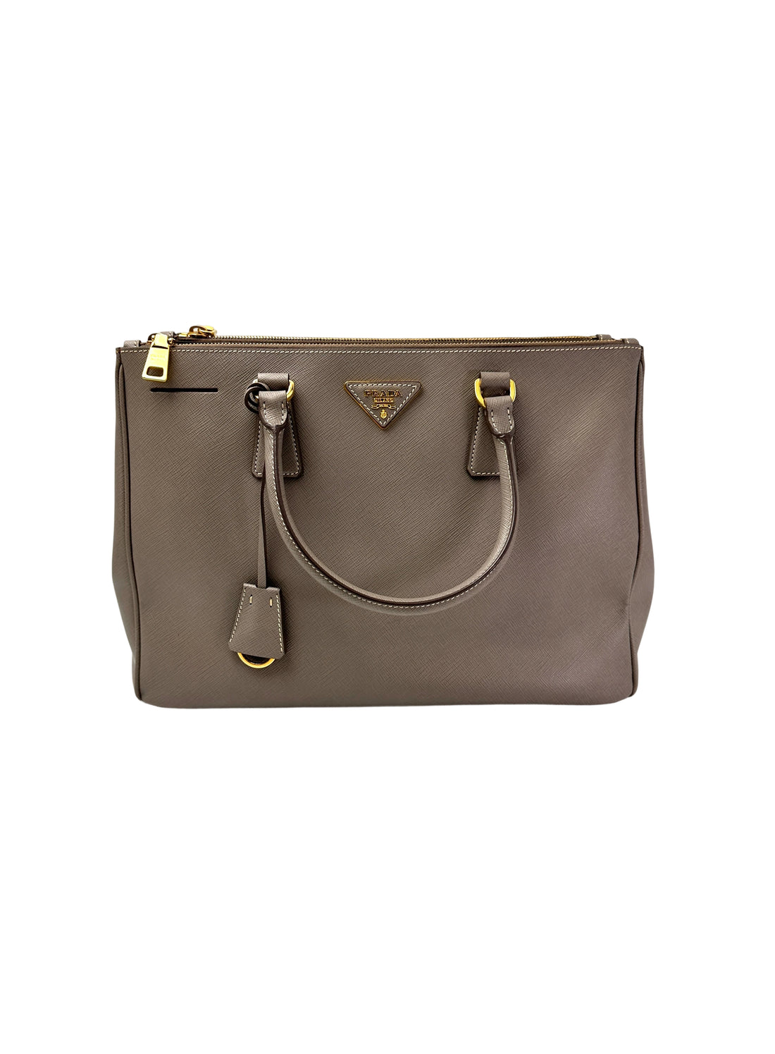 Prada Galleria Grey Saffiano Leather Handle Bag PR333