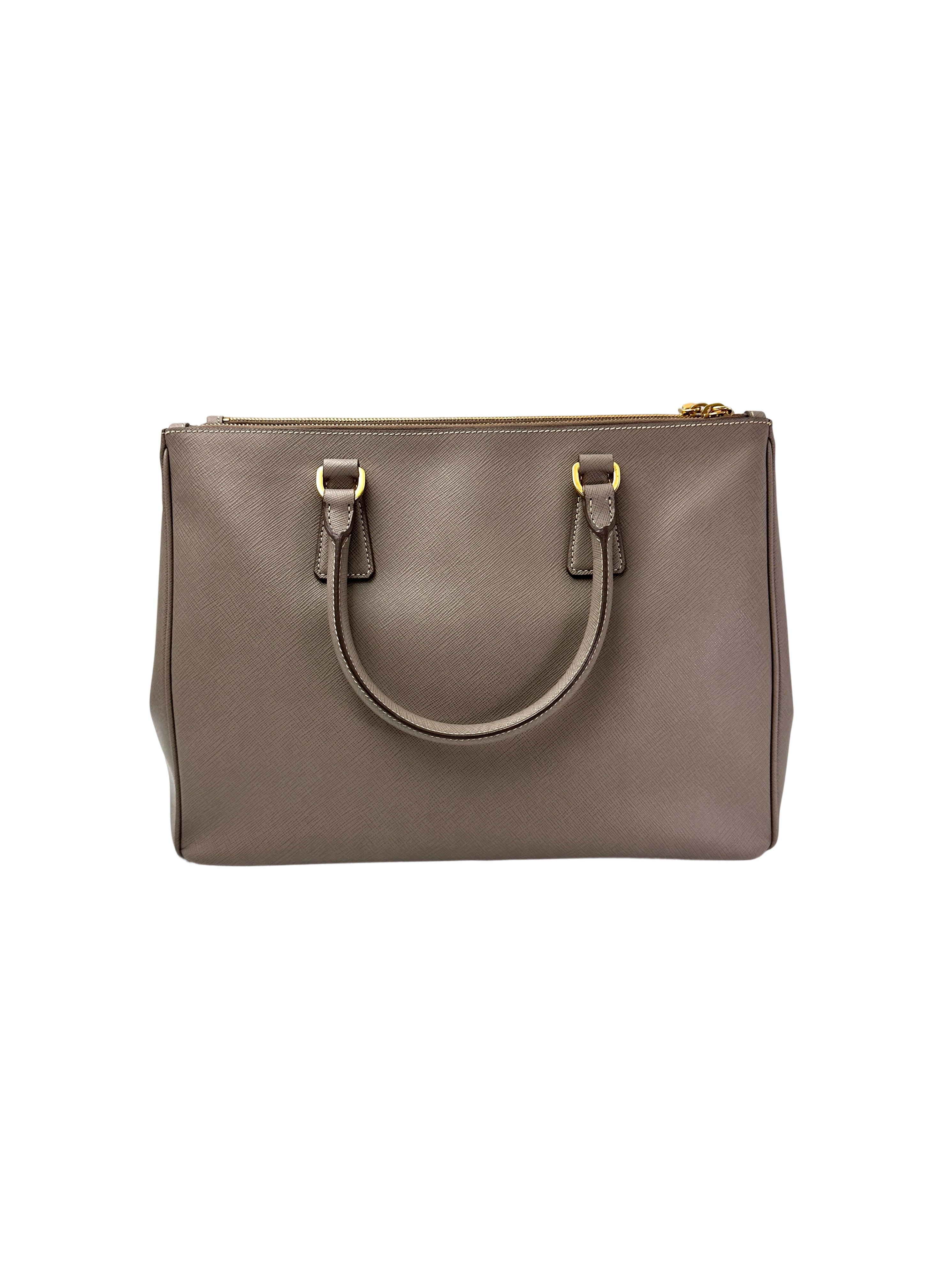 Prada Galleria Grey Saffiano Leather Handle Bag PR333