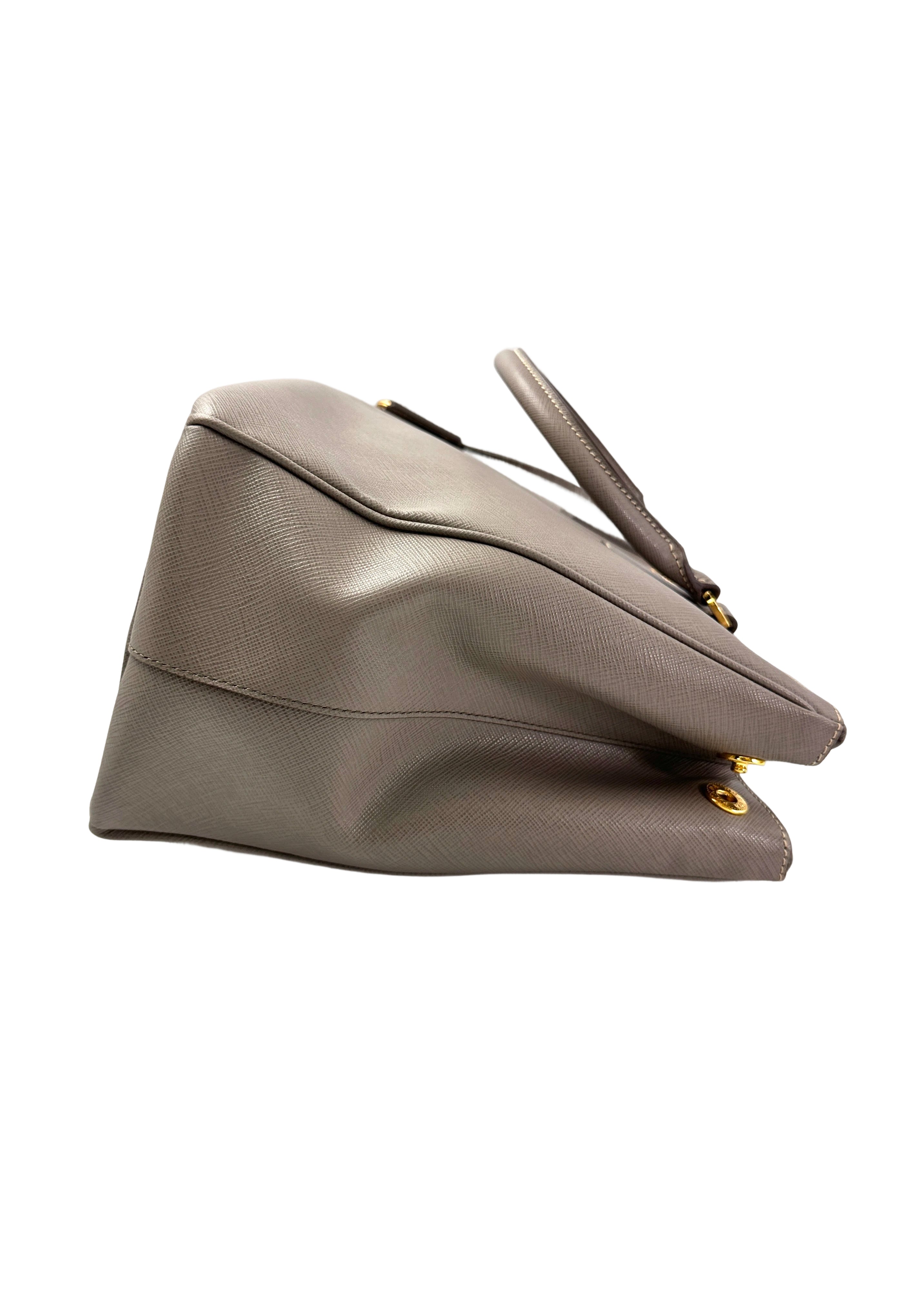 Prada Galleria Grey Saffiano Leather Handle Bag PR333