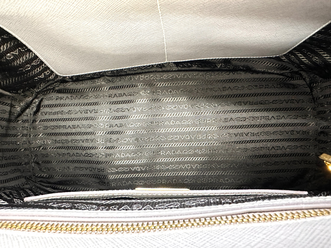 Prada Galleria Grey Saffiano Leather Handle Bag PR333
