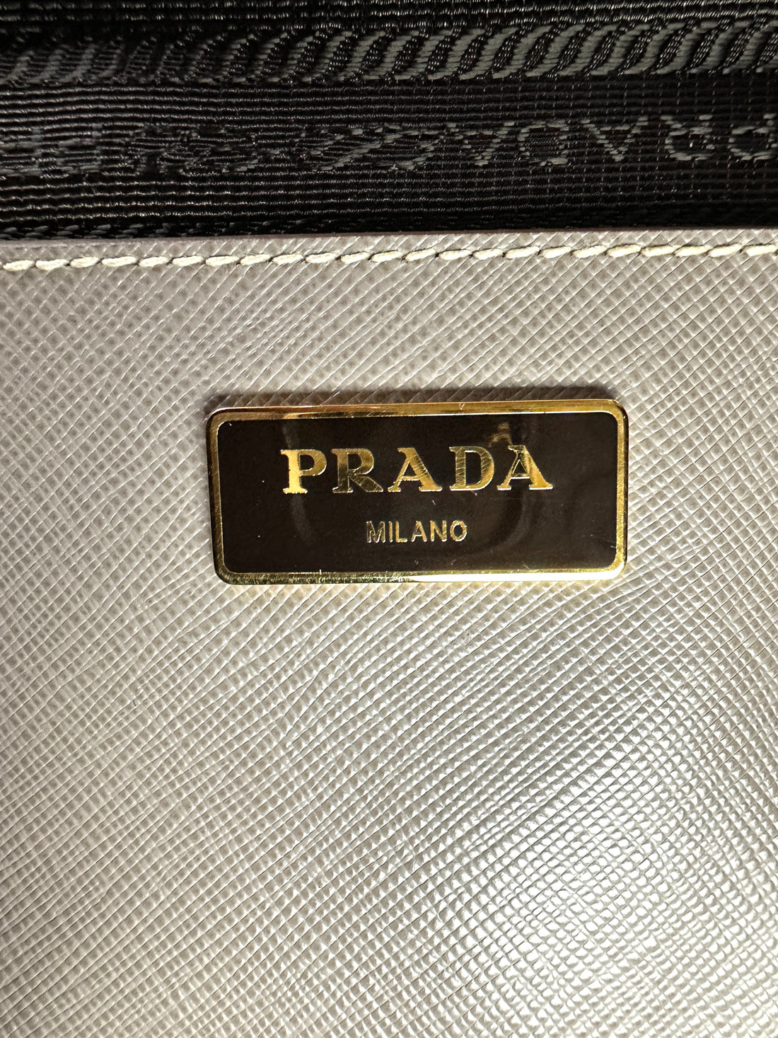 Prada Galleria Grey Saffiano Leather Handle Bag PR333