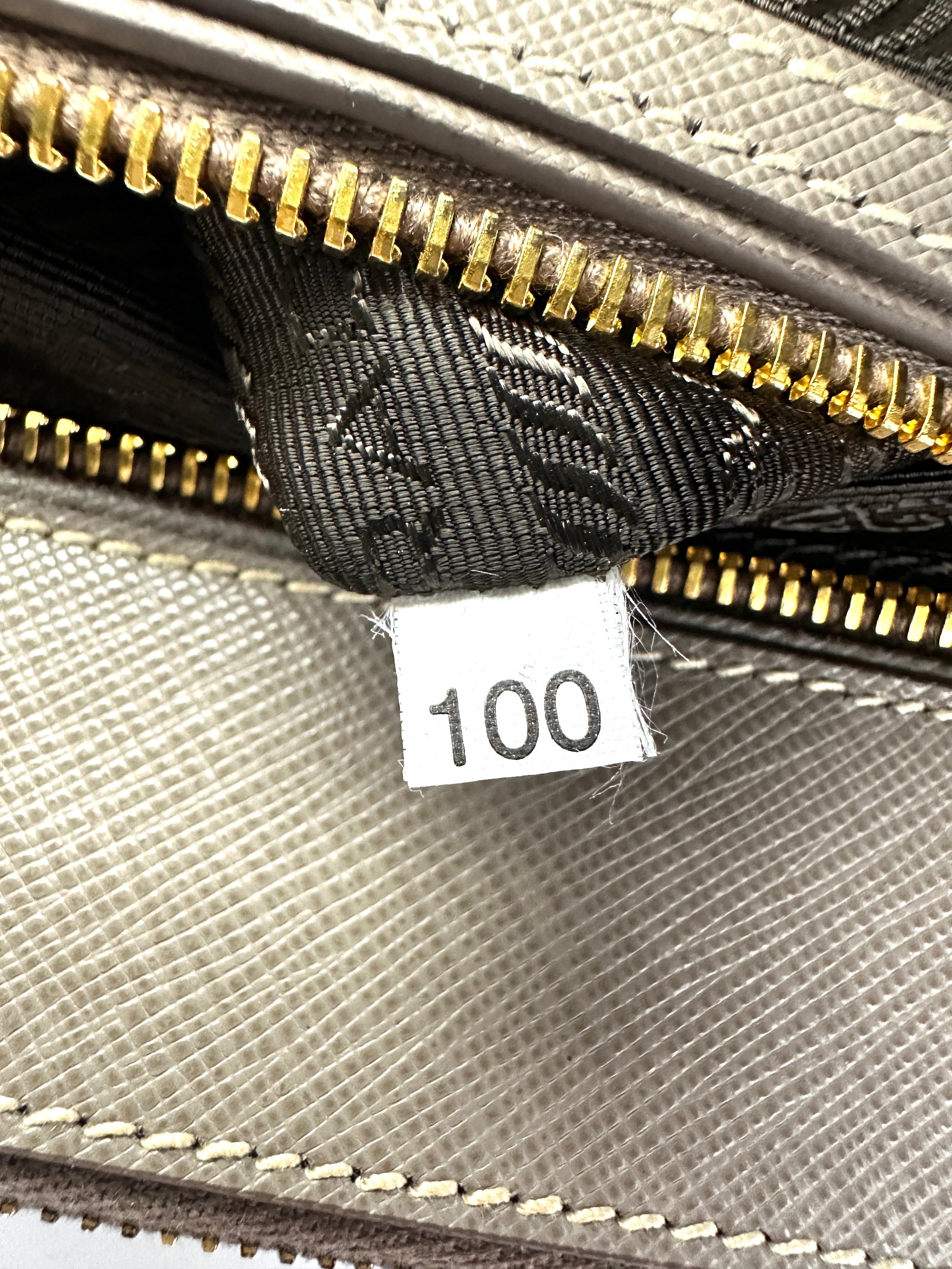 Prada Galleria Grey Saffiano Leather Handle Bag PR333