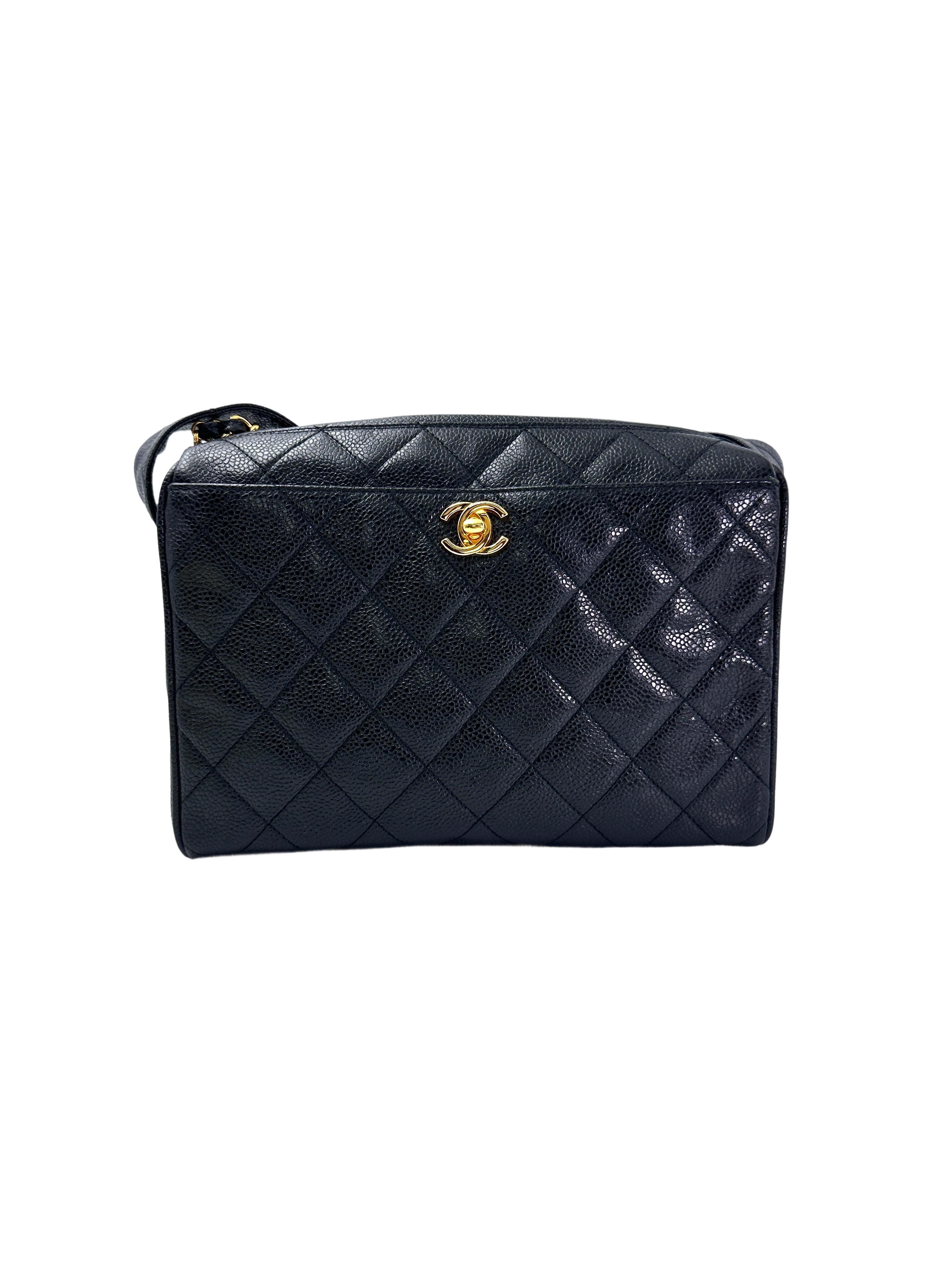 Chanel Black Quilted Leather Camera Bag(42***10) IRIS220