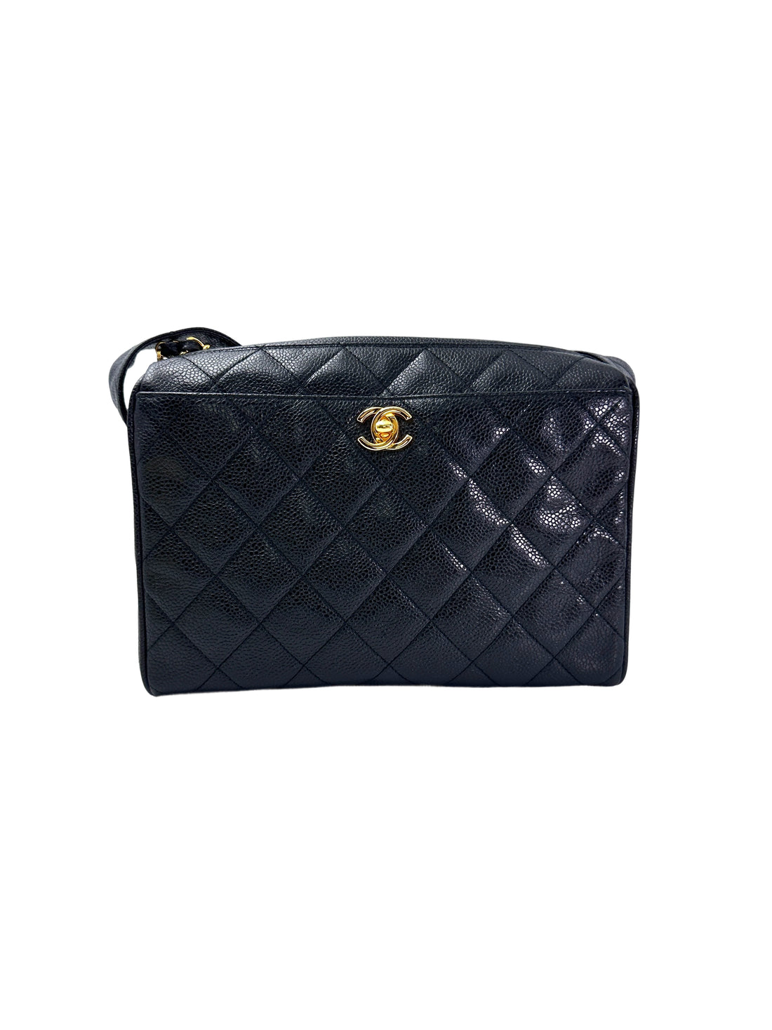 Chanel Black Quilted Leather Camera Bag(42***10) IRIS220