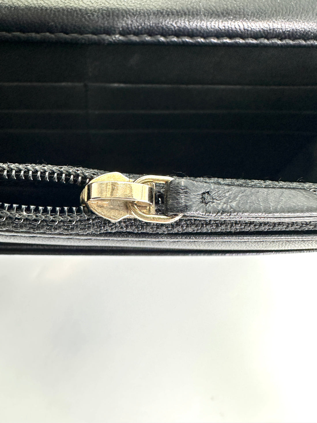 Chanel LeBoy Black Chevron Quilted Wallet On Chain With Gold Buckle(25***87) CC1957