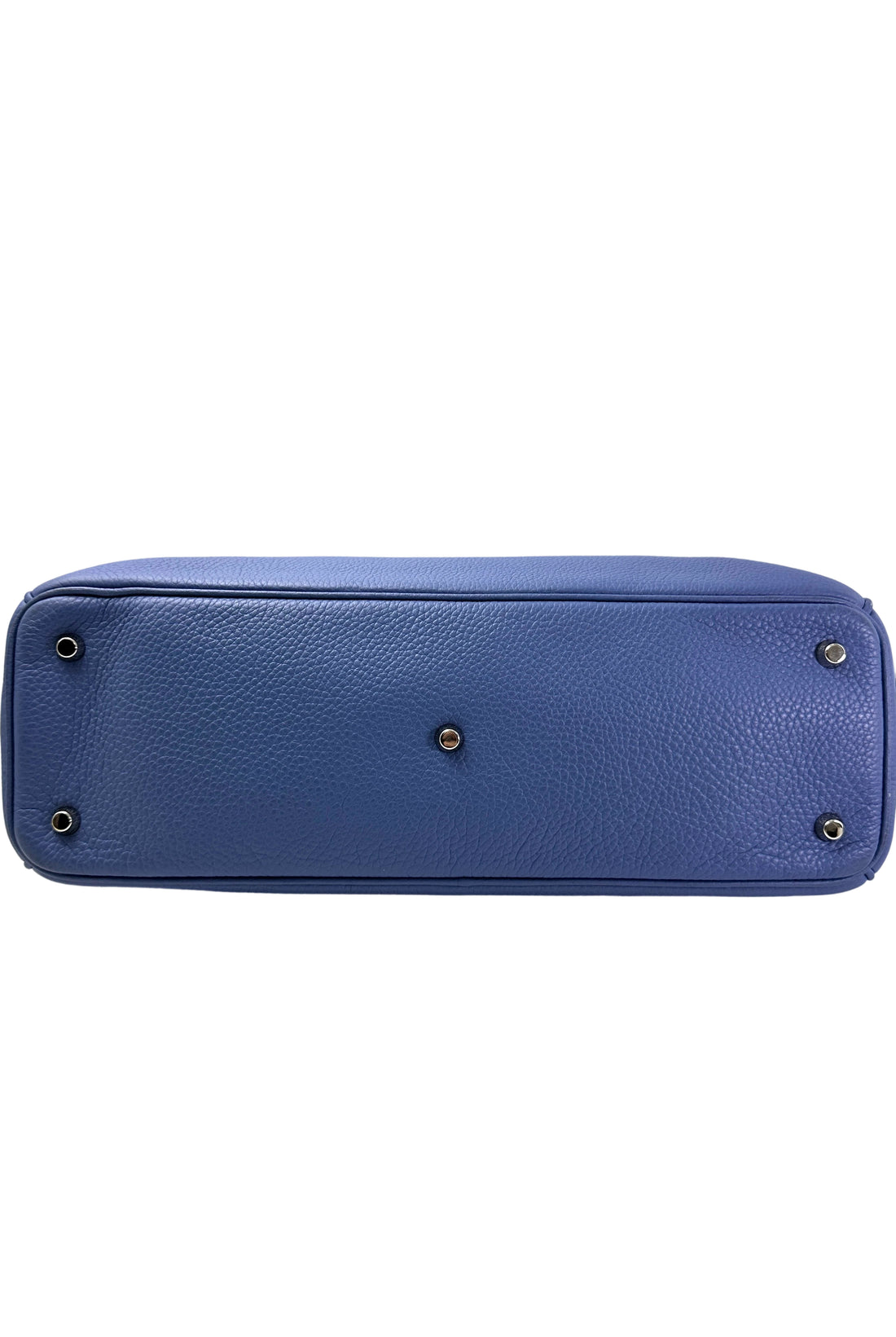 Christian Dior Diorissimo Blue Leather Large Size Top Handle Bag With Pouch DR732