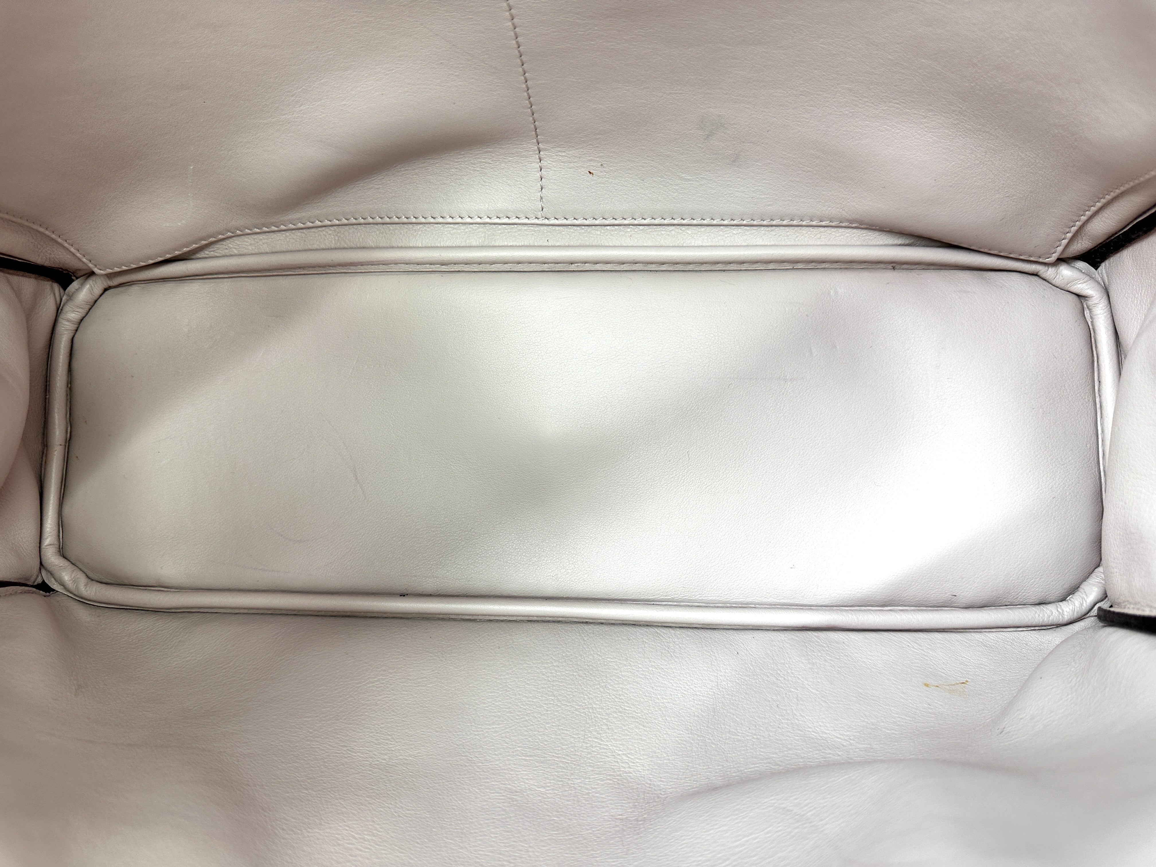 Christian Dior Diorissimo Blue Leather Large Size Top Handle Bag With Pouch DR732