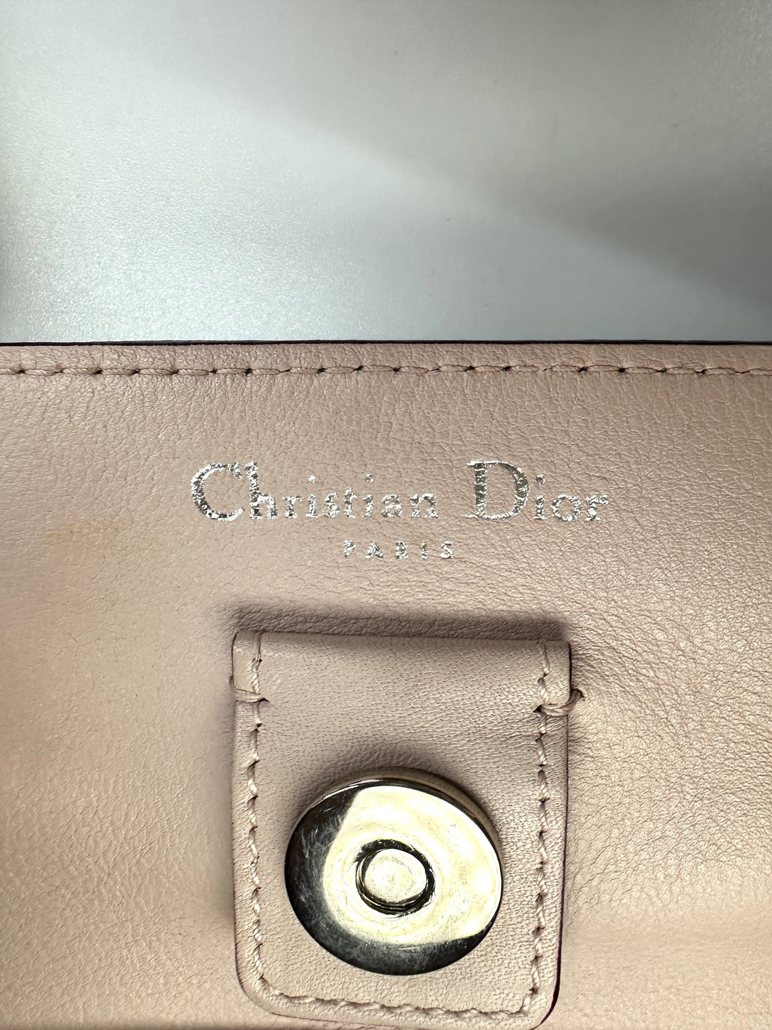 Christian Dior Diorissimo Blue Leather Large Size Top Handle Bag With Pouch DR732