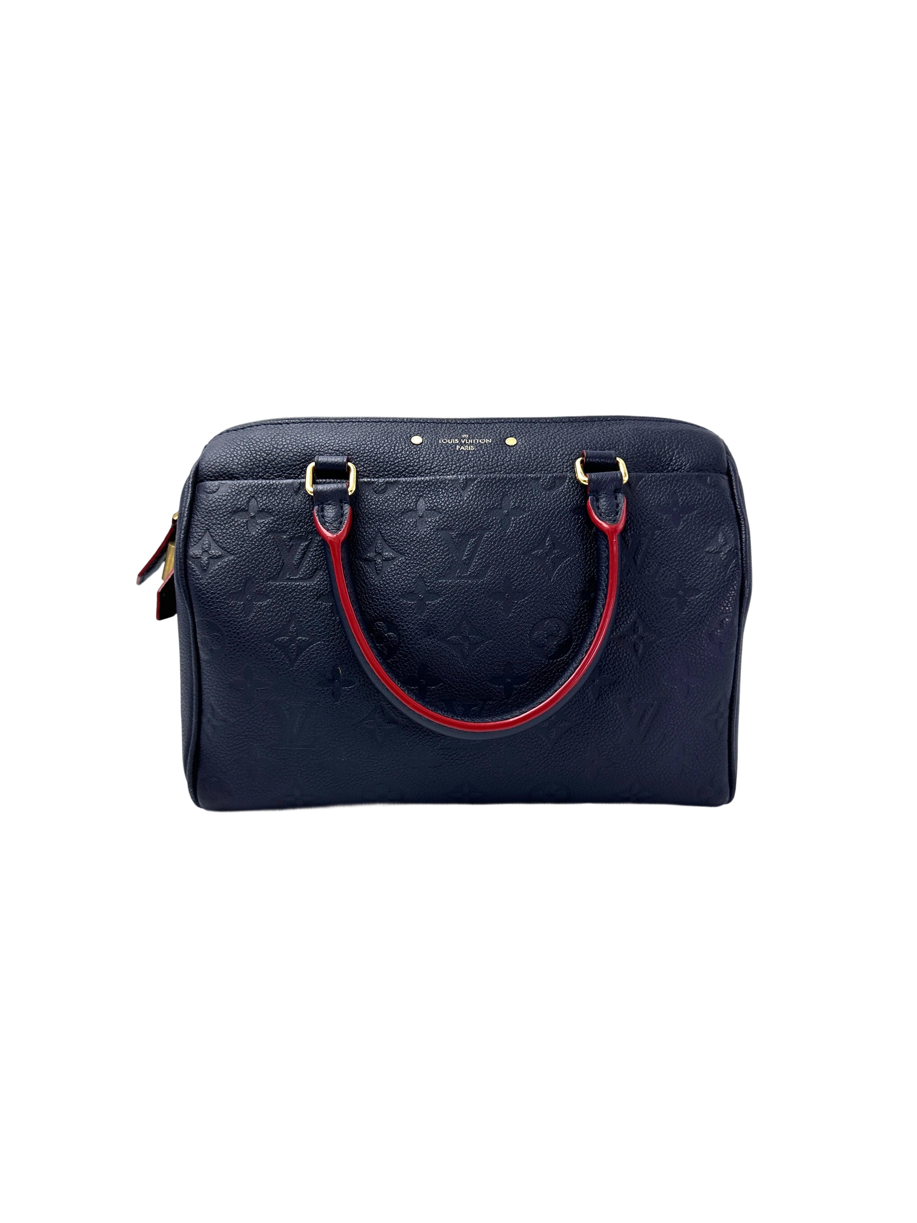 Louis Vuitton Speedy25 Navy Monogram Empreinte Leather Handle Bag LV2734