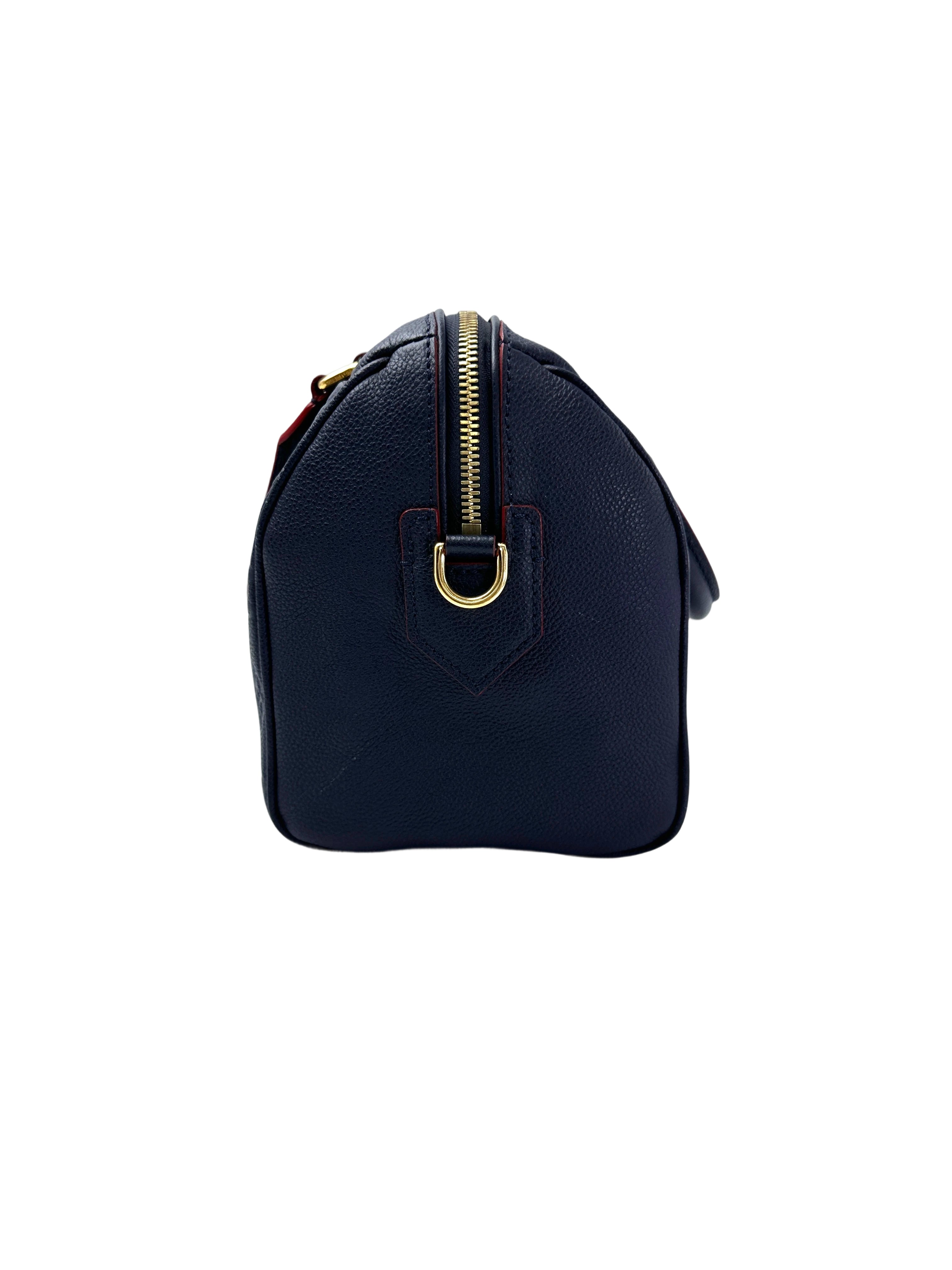 Louis Vuitton Speedy25 Navy Monogram Empreinte Leather Handle Bag LV2734