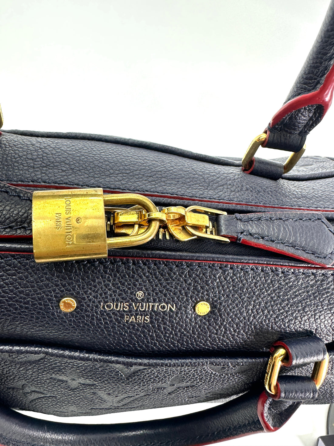 Louis Vuitton Speedy25 Navy Monogram Empreinte Leather Handle Bag LV2734