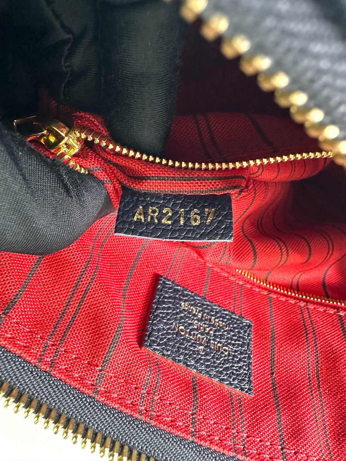 Louis Vuitton Speedy25 Navy Monogram Empreinte Leather Handle Bag LV2734
