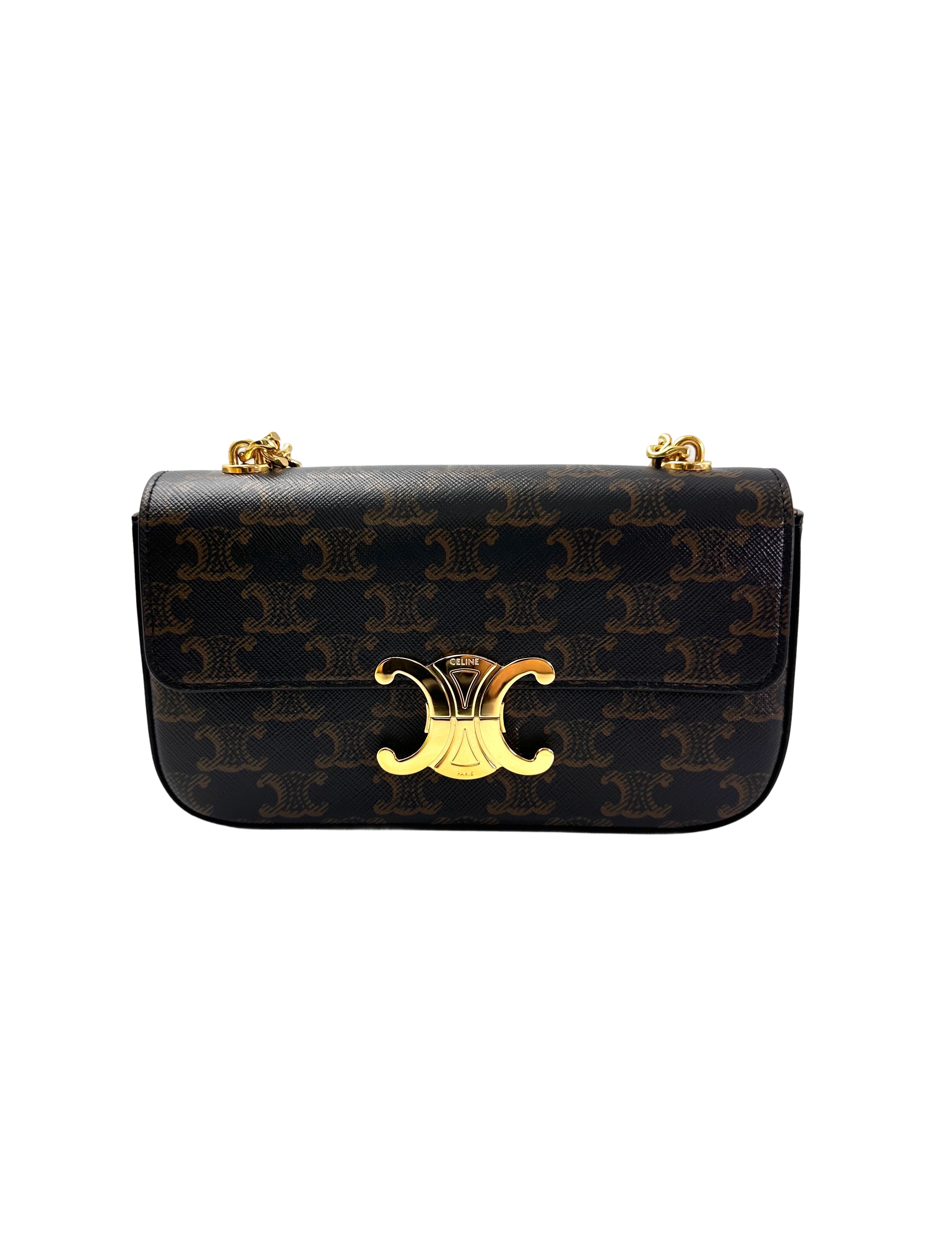 Celine Claude Triomphe Canvas Shoulder Bag CER