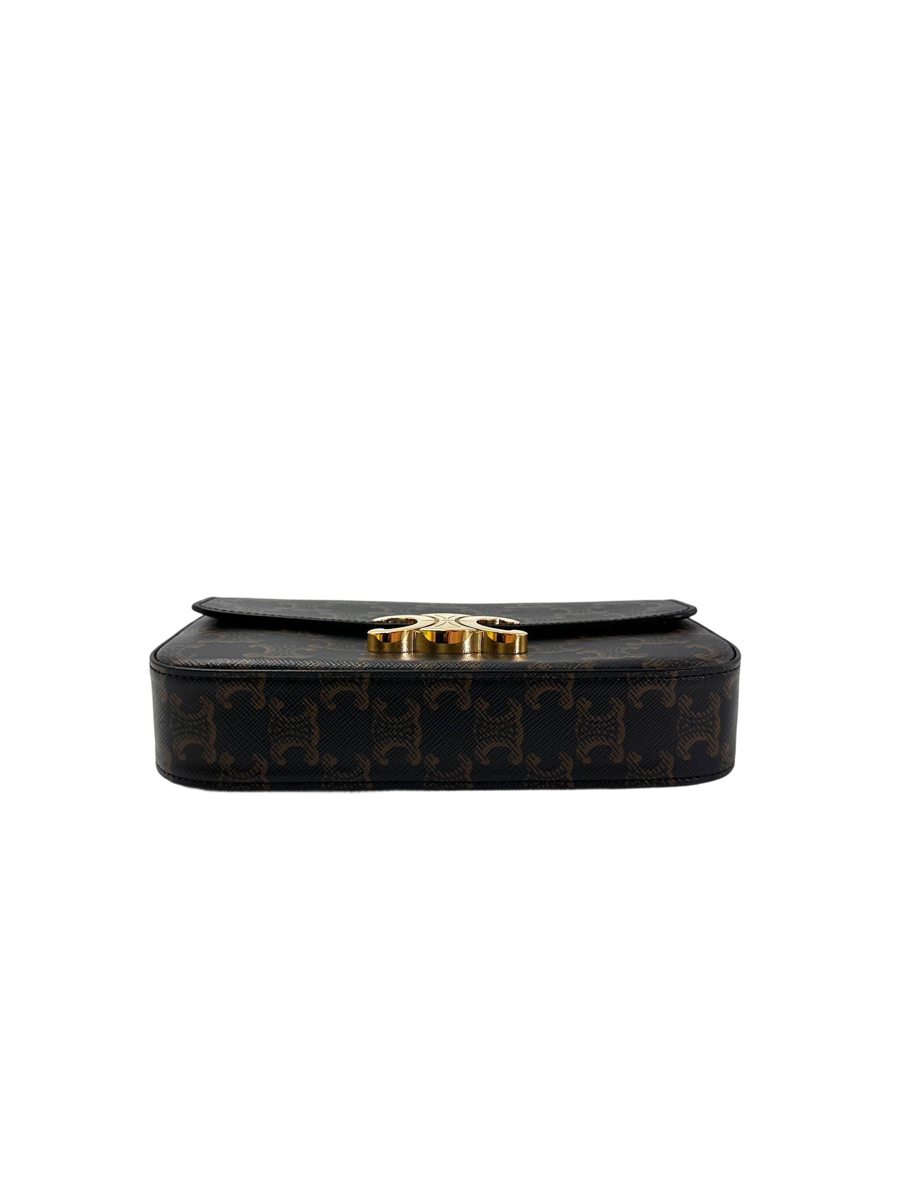 Celine Claude Triomphe Canvas Shoulder Bag CER