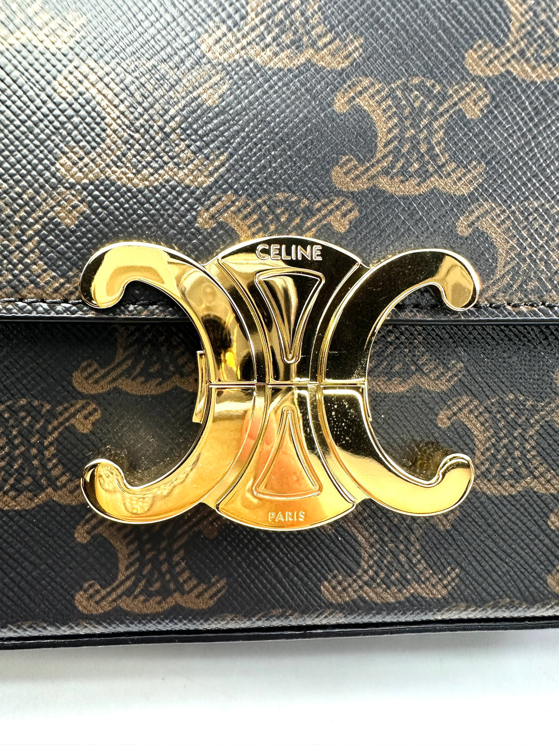 Celine Claude Triomphe Canvas Shoulder Bag CER