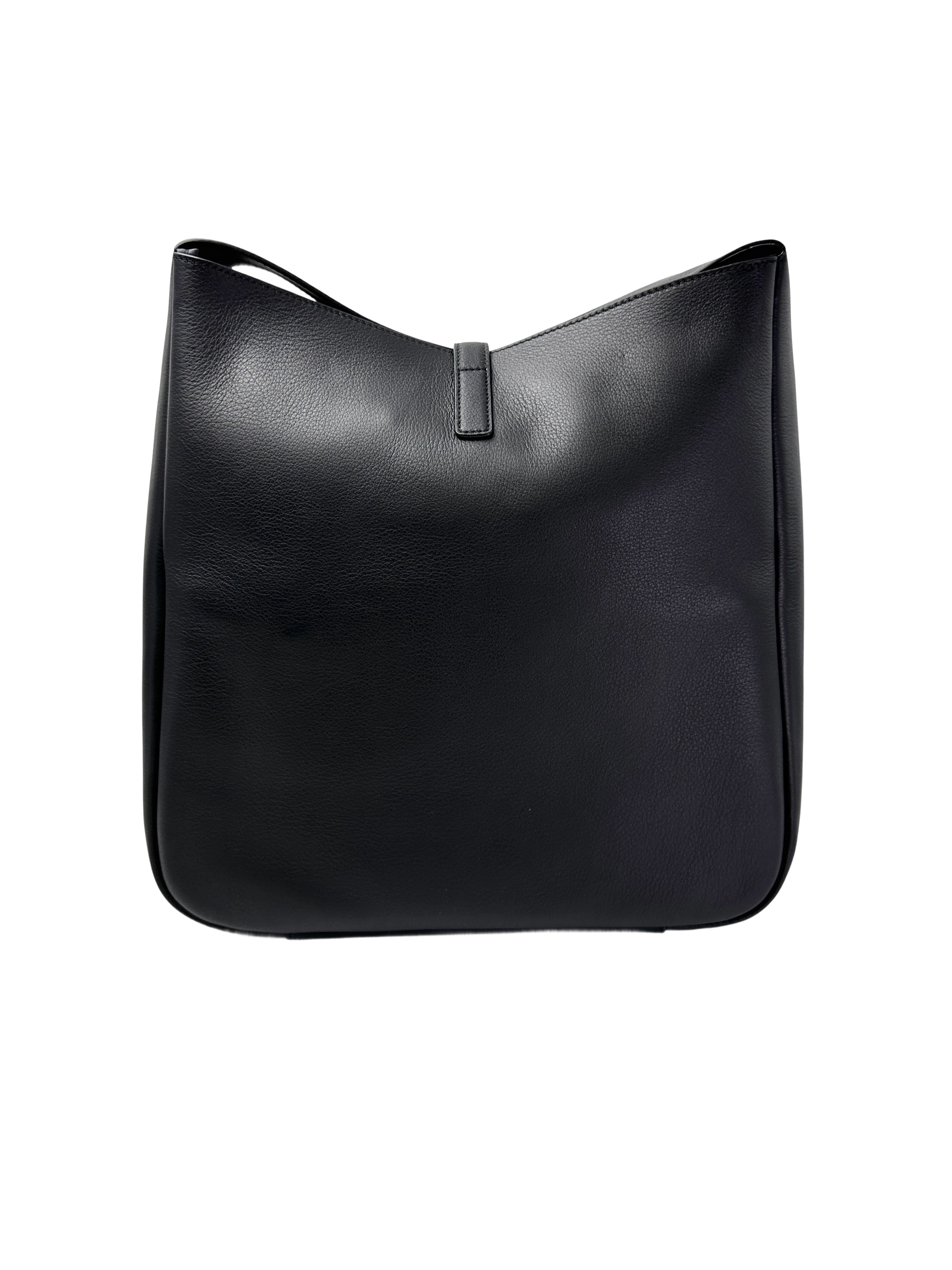 Saint Laurent Black Leather Hobo Bag SL233
