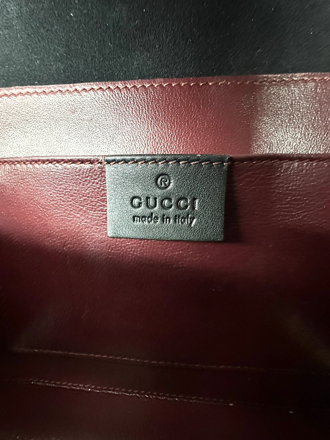Gucci Sylvie 1969 Black Patent Leather Handle Bag GG988