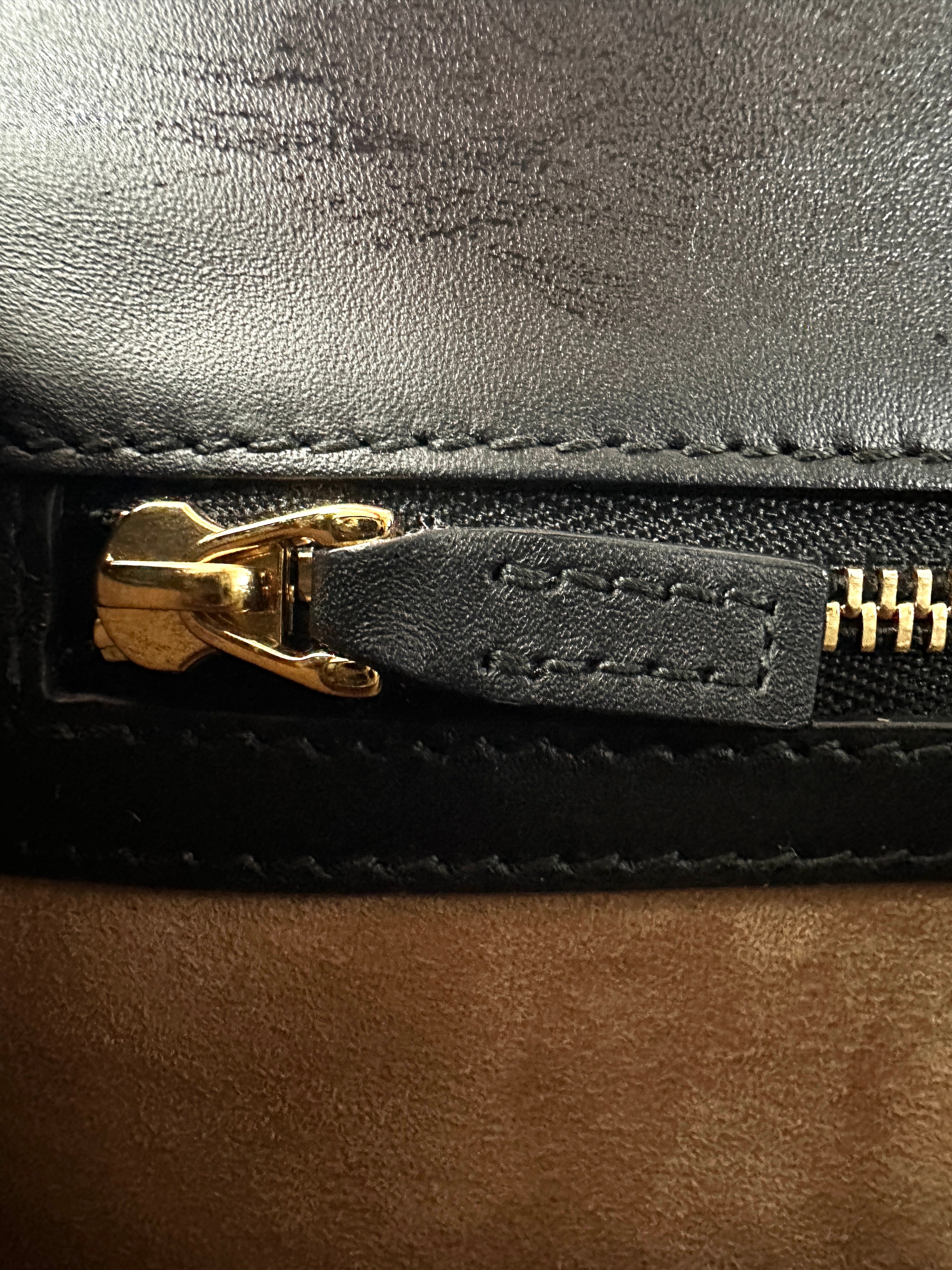 Gucci Sylvie Black Leather Medium Size Shoulder Bag GG1167