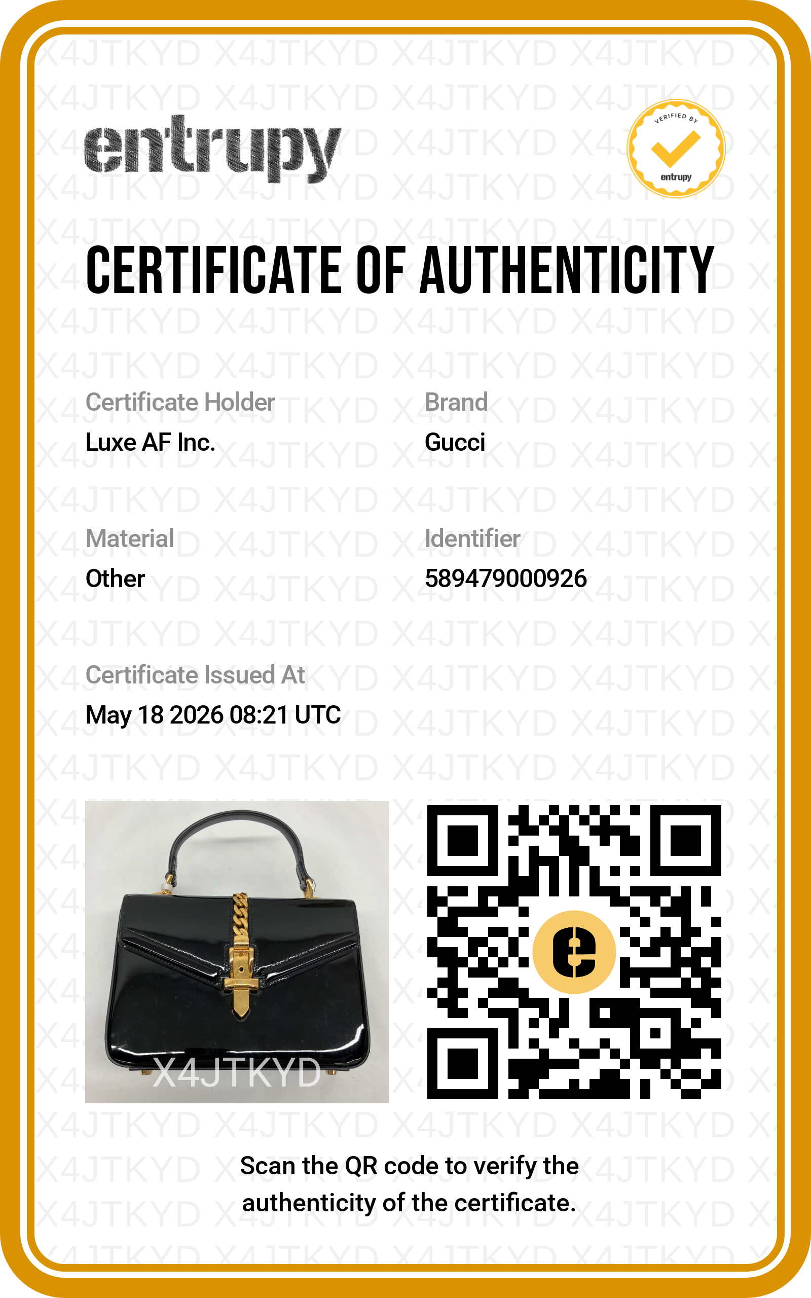 Gucci Sylvie 1969 Black Patent Leather Handle Bag GG988