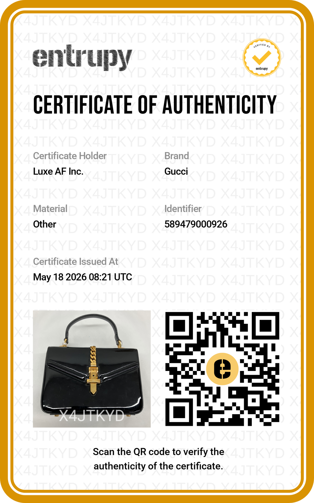 Gucci Sylvie 1969 Black Patent Leather Handle Bag GG988