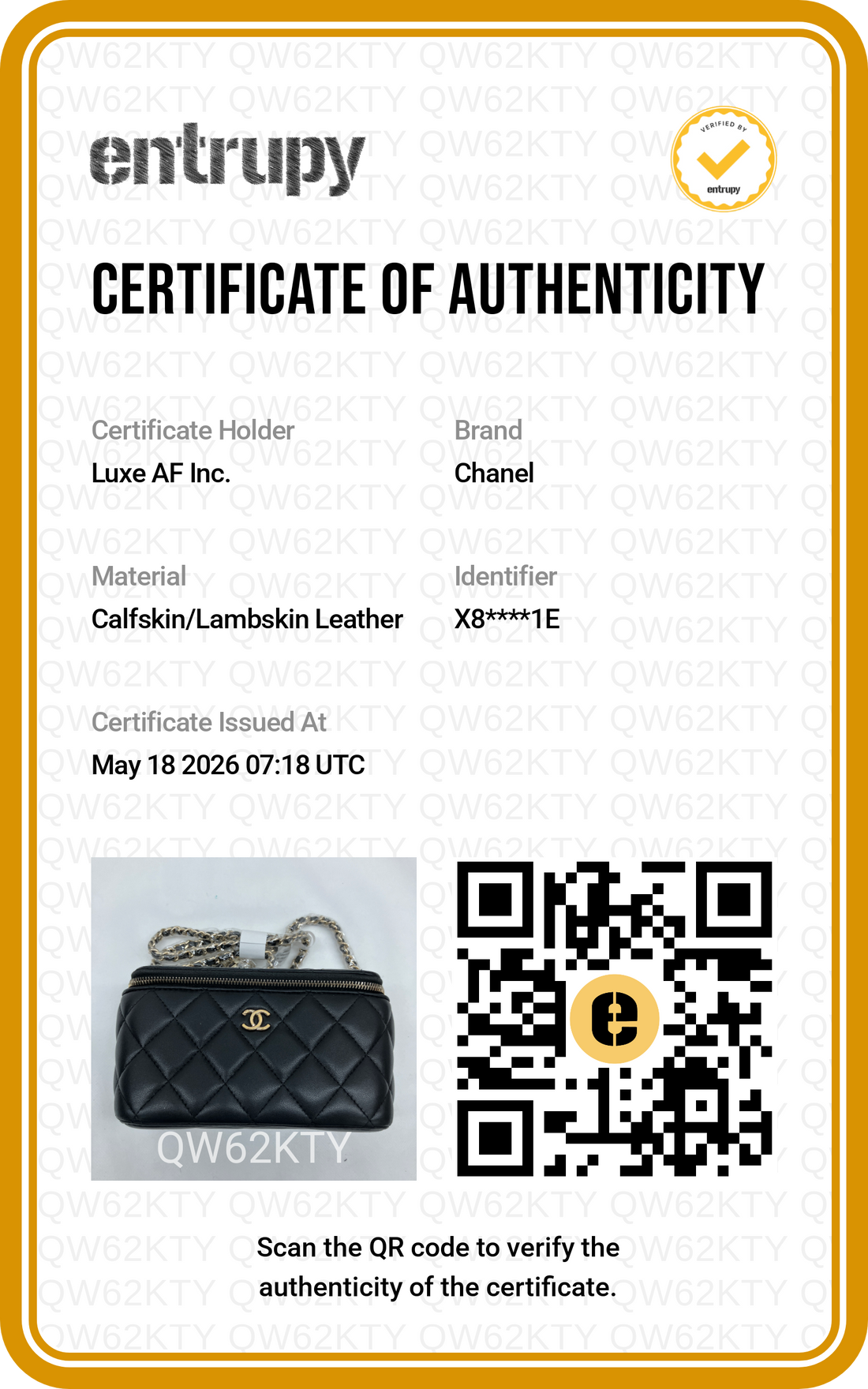 Chanel Black Quilted Lambskin Vanity Case With Gold Buckle(X8***1E) CC1960