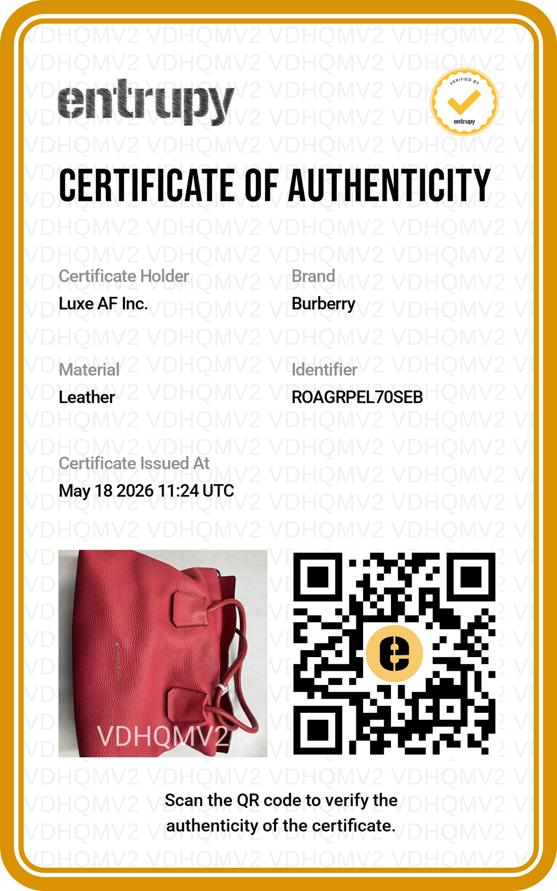 Burberry Baynard Red Leather Handle Bag BR53
