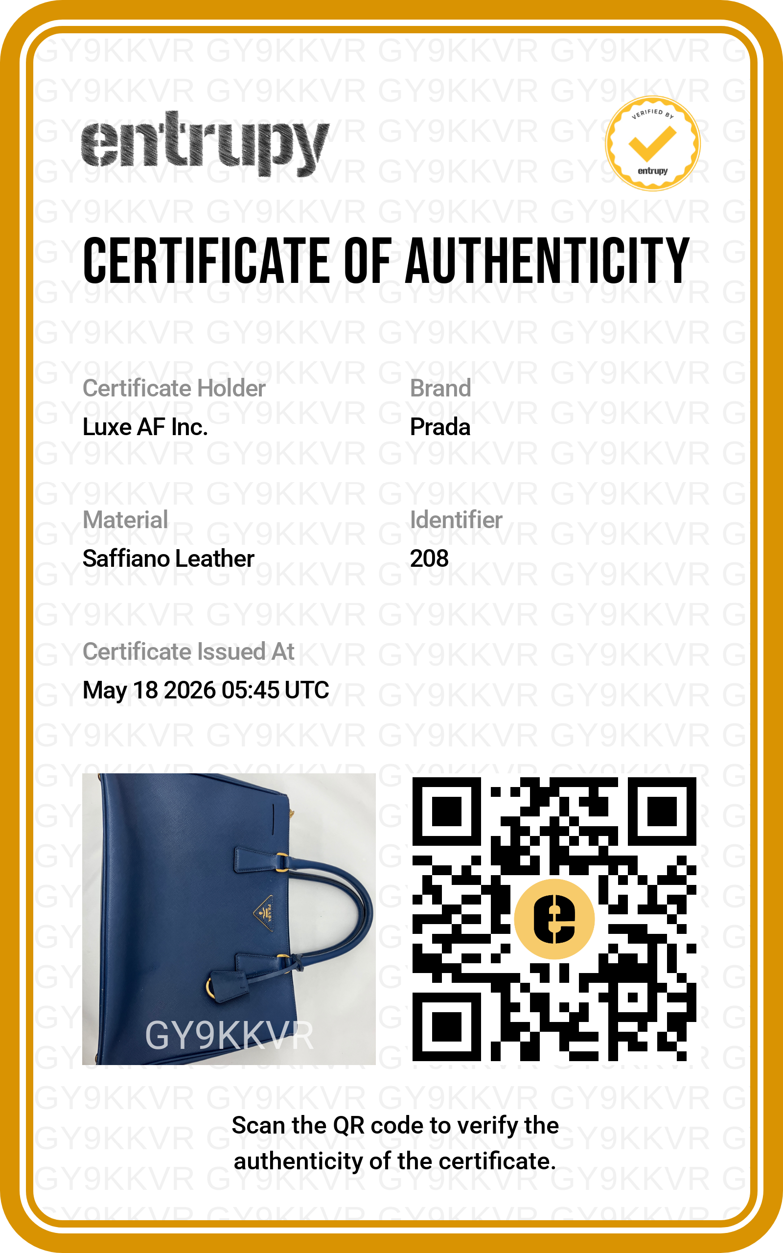 Prada Galleria Blue Saffiano Leather Handle Bag PR379