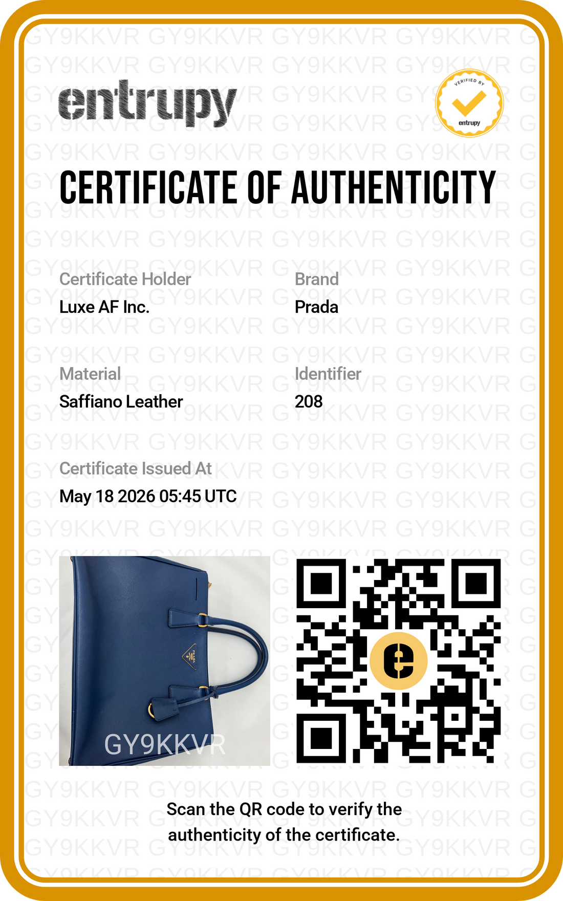 Prada Galleria Blue Saffiano Leather Handle Bag PR379