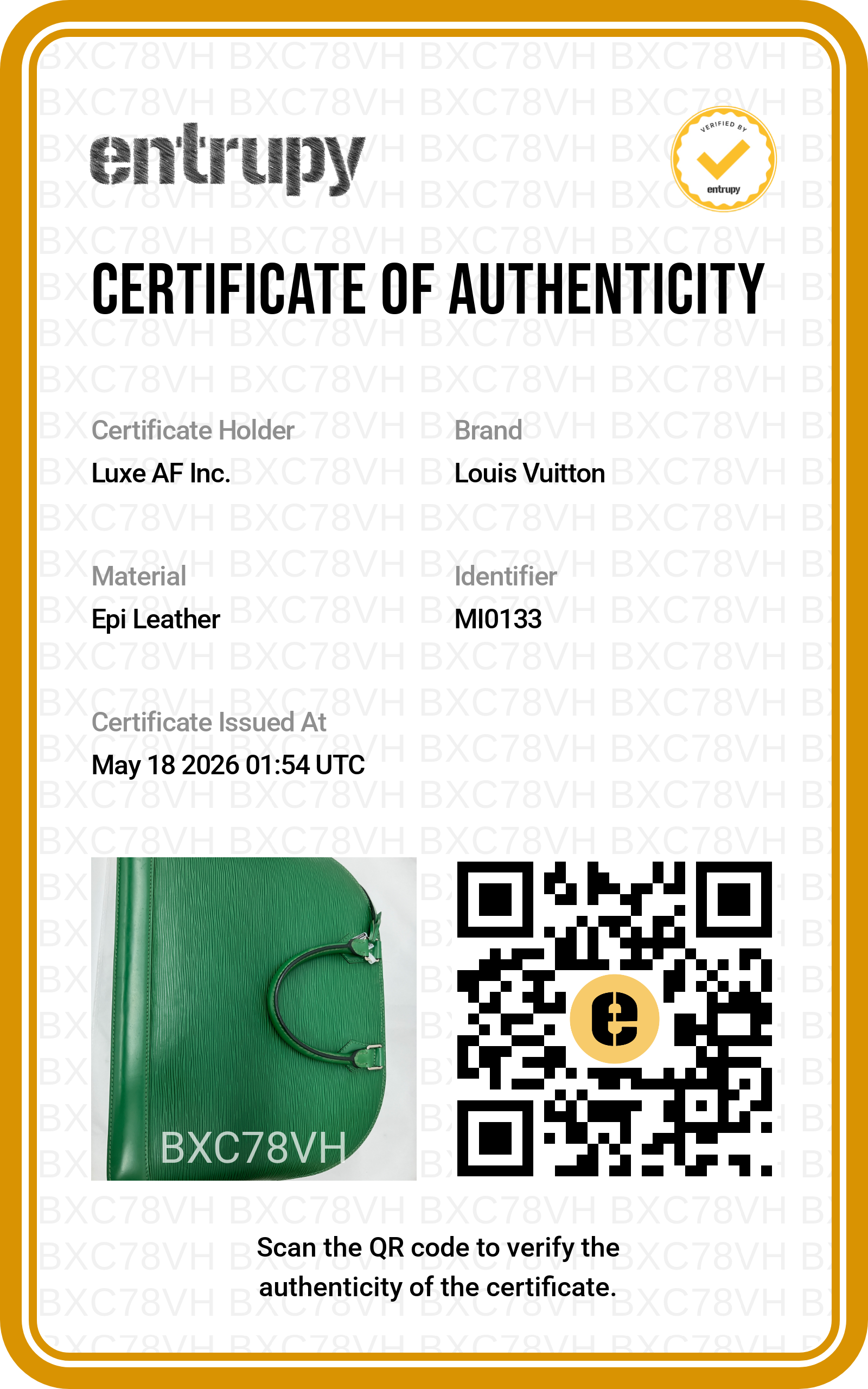 Louis Vuitton Alma Green Epi Leather Handle Bag LV2733