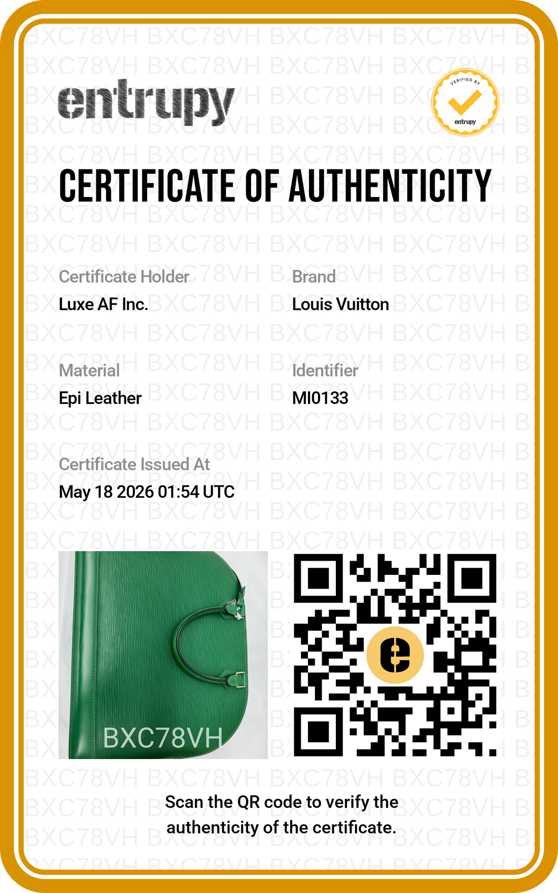 Louis Vuitton Alma Green Epi Leather Handle Bag LV2733