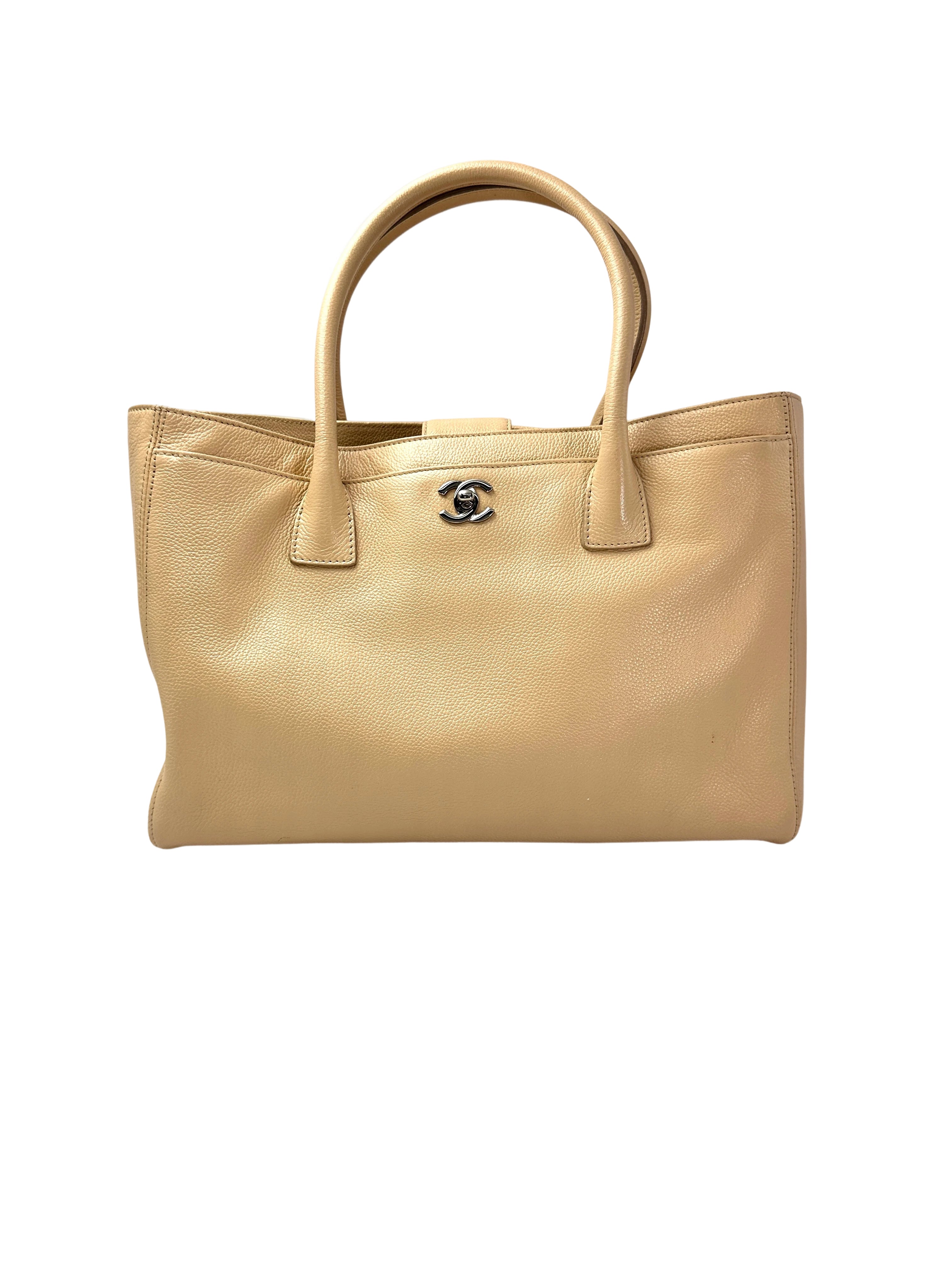 Chanel Cerf Executive Beige Leather Handle Bag(13***25) IRIS221