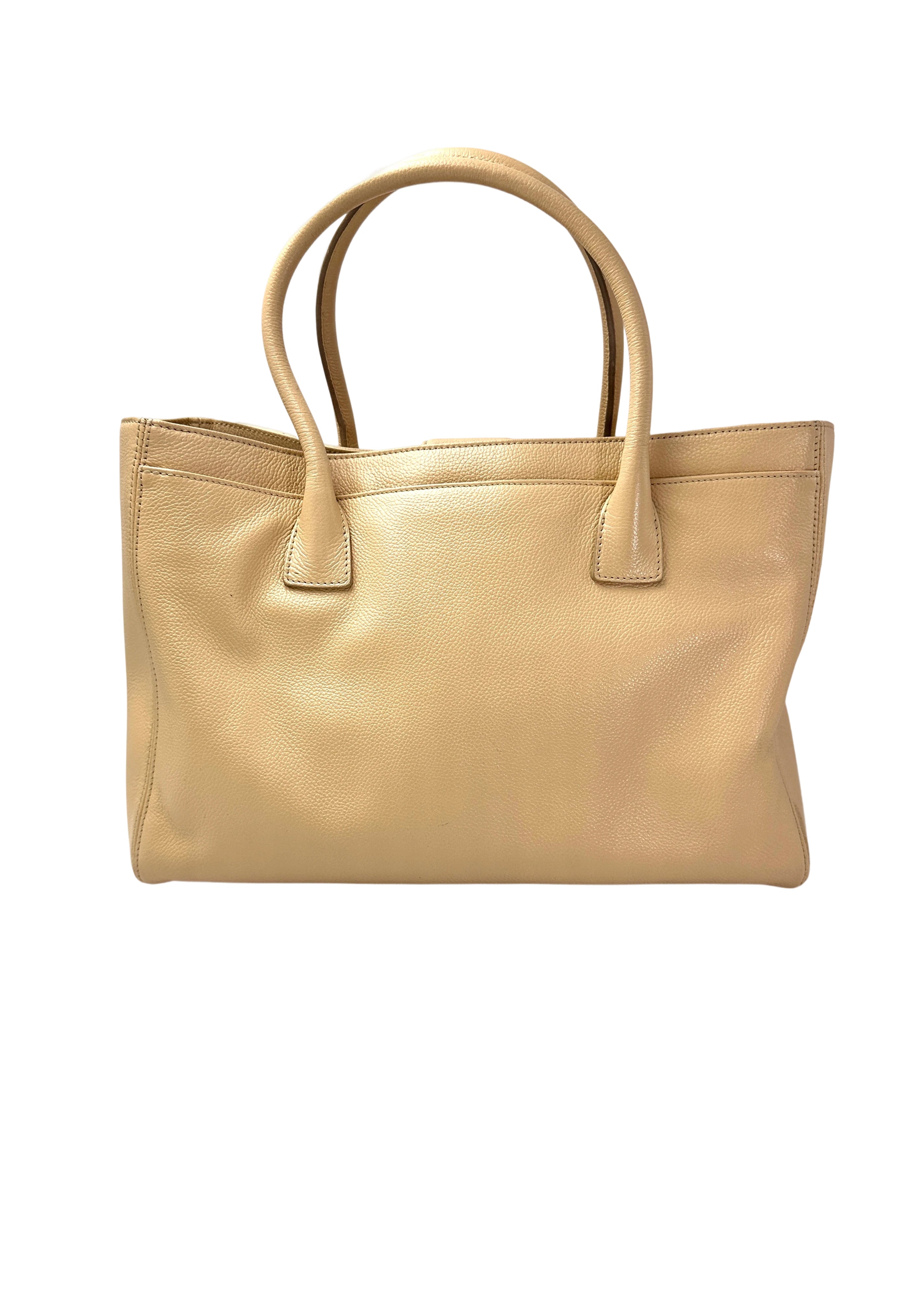 Chanel Cerf Executive Beige Leather Handle Bag(13***25) IRIS221