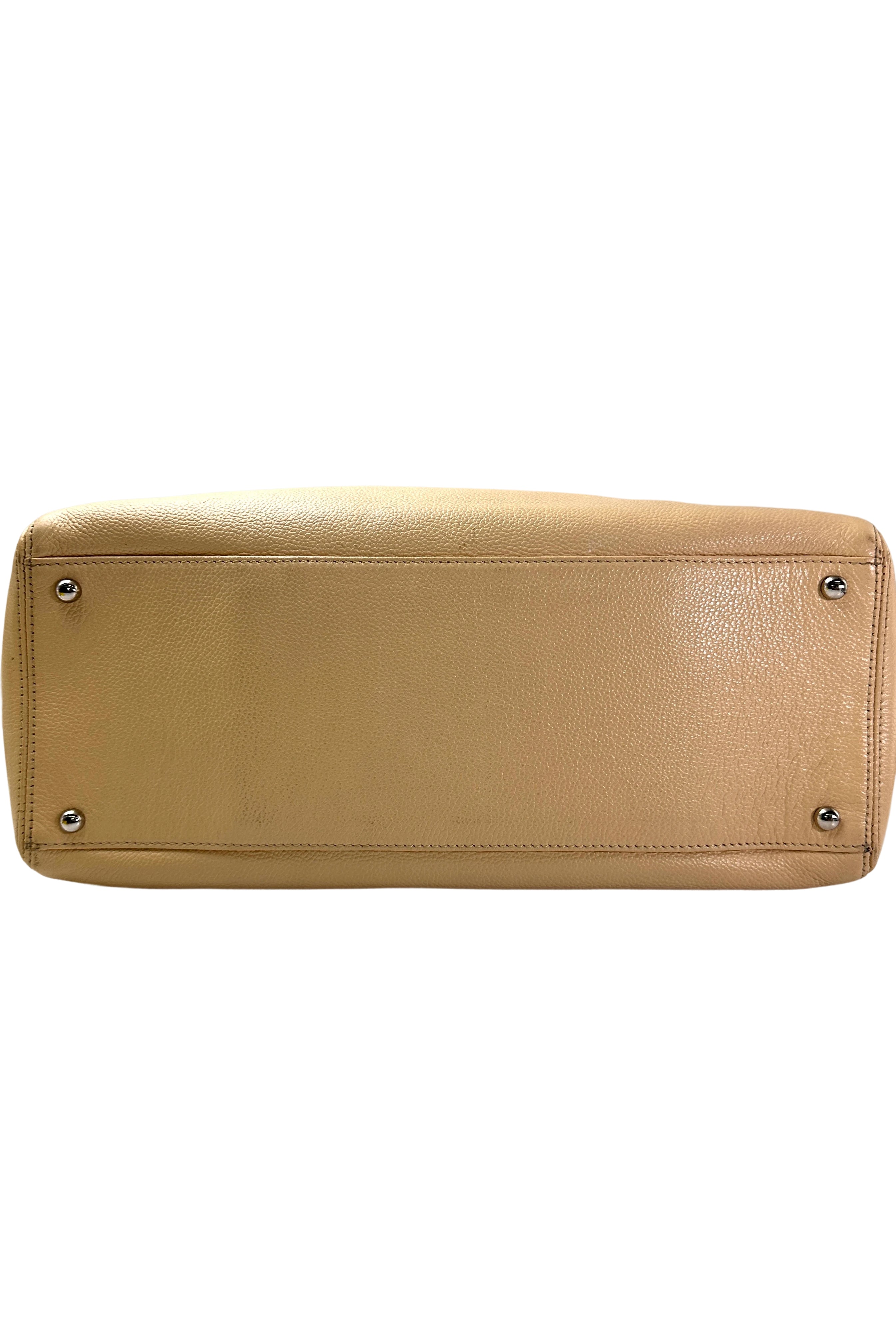 Chanel Cerf Executive Beige Leather Handle Bag(13***25) IRIS221