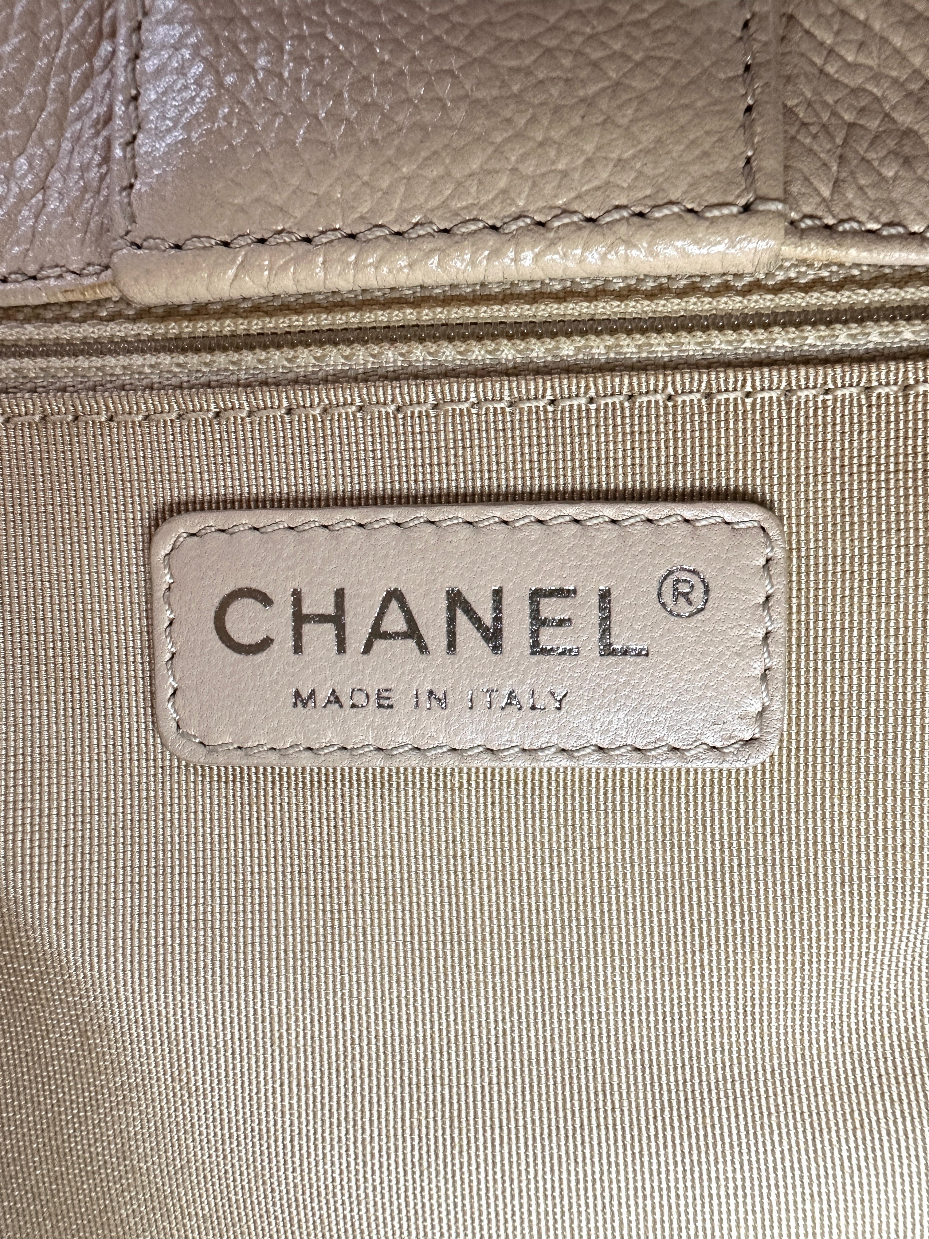 Chanel Cerf Executive Beige Leather Handle Bag(13***25) IRIS221